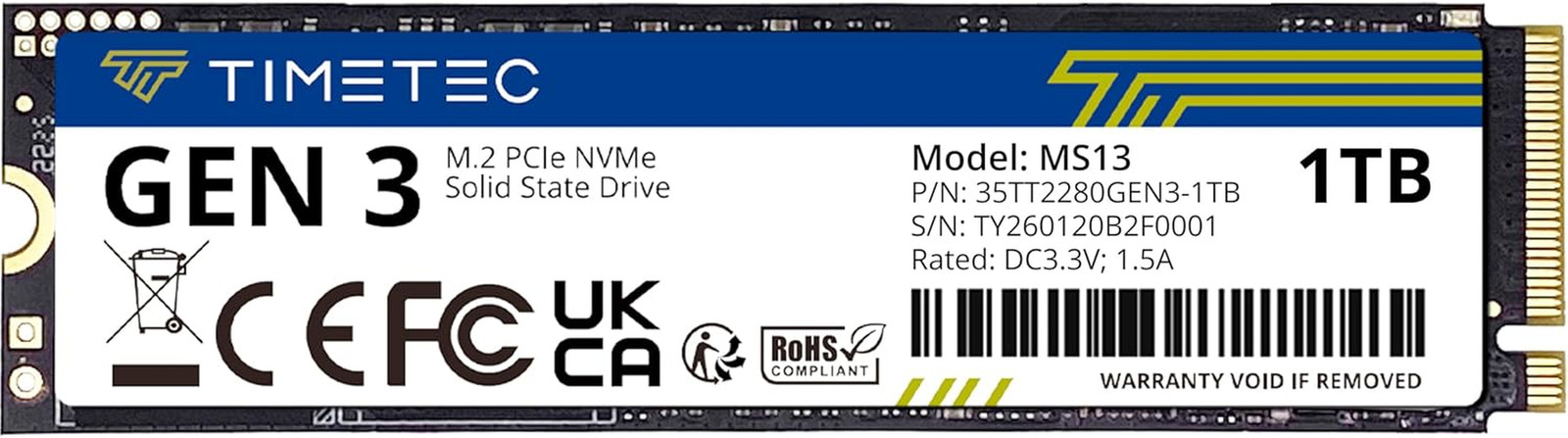 1TB SSD Nvme Pcie Gen3X4 8Gb/S M.2 2280 3D NAND High Performance SLC Cache Read/