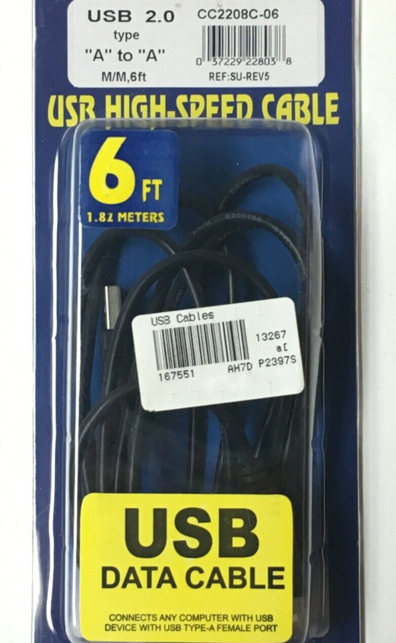 NEW 6 FT High-Speed Black USB 2.0 Data Cable 72