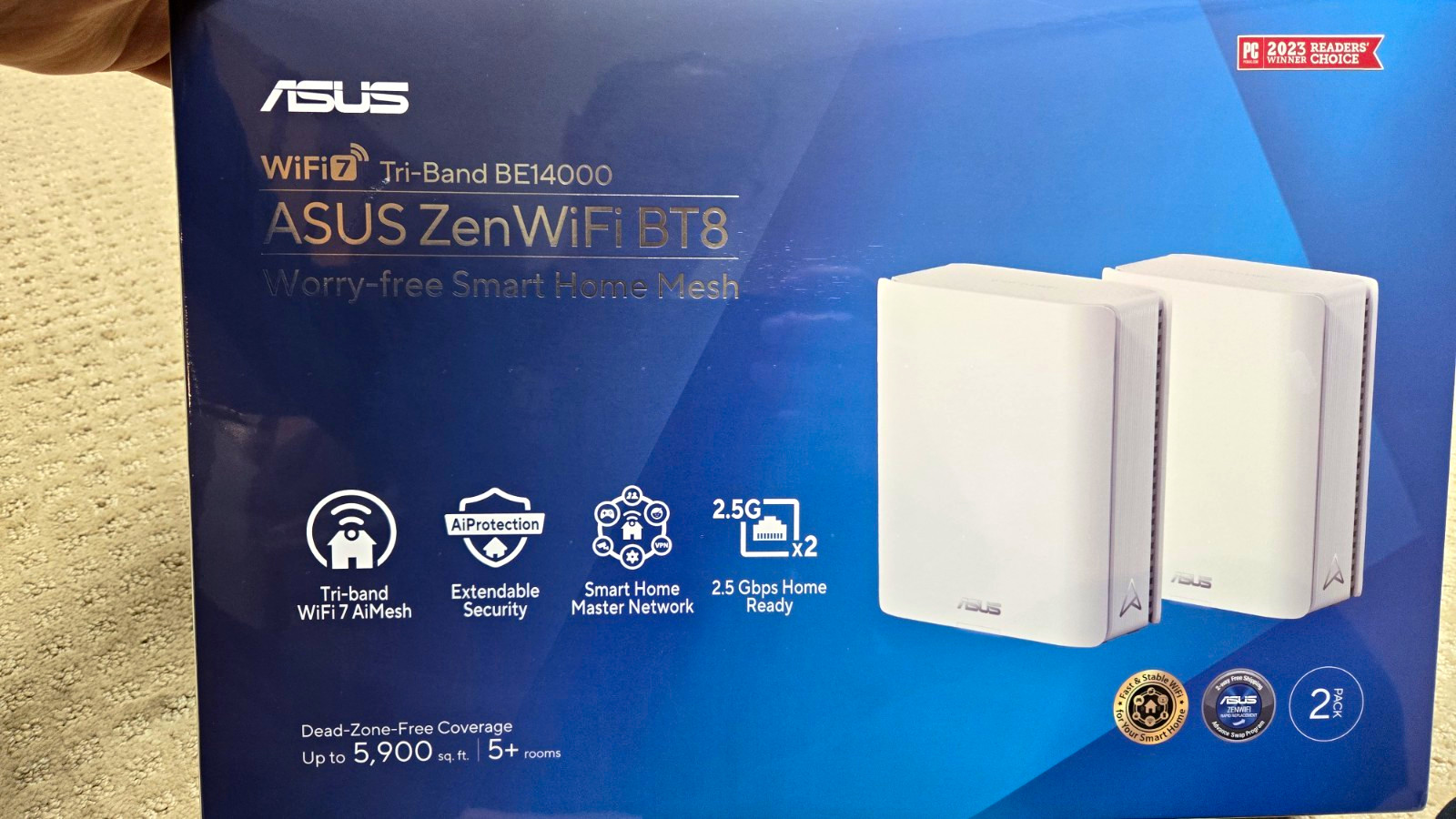 Never Opened ASUS ZenWiFi BT8 WiFi 7 BE14000 Tri-Band 2-Pack