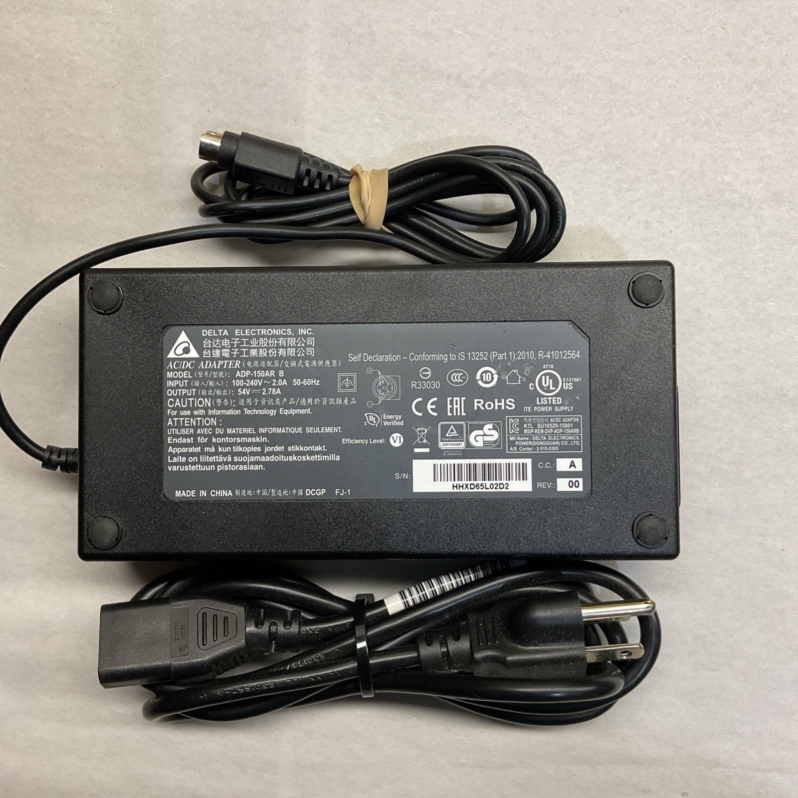 OEM Delta ADP-150AR B Power Supply Mini 6-Pin DIN Connector 54V 2.78A W/ AC CORD
