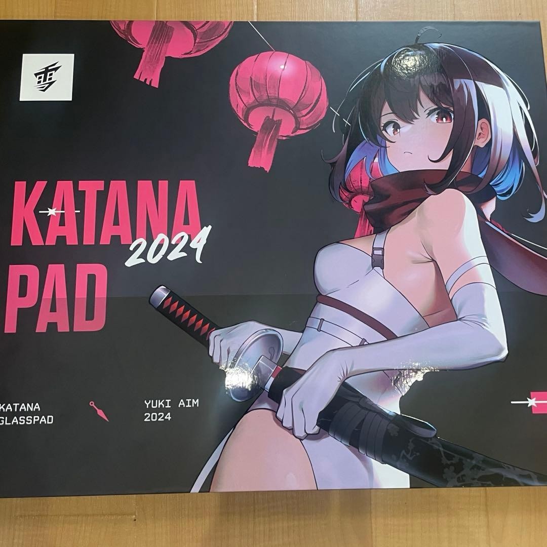 Yuki Aim KATANA 2024 Glass Gaming Mouse Pad Character Art Japan
