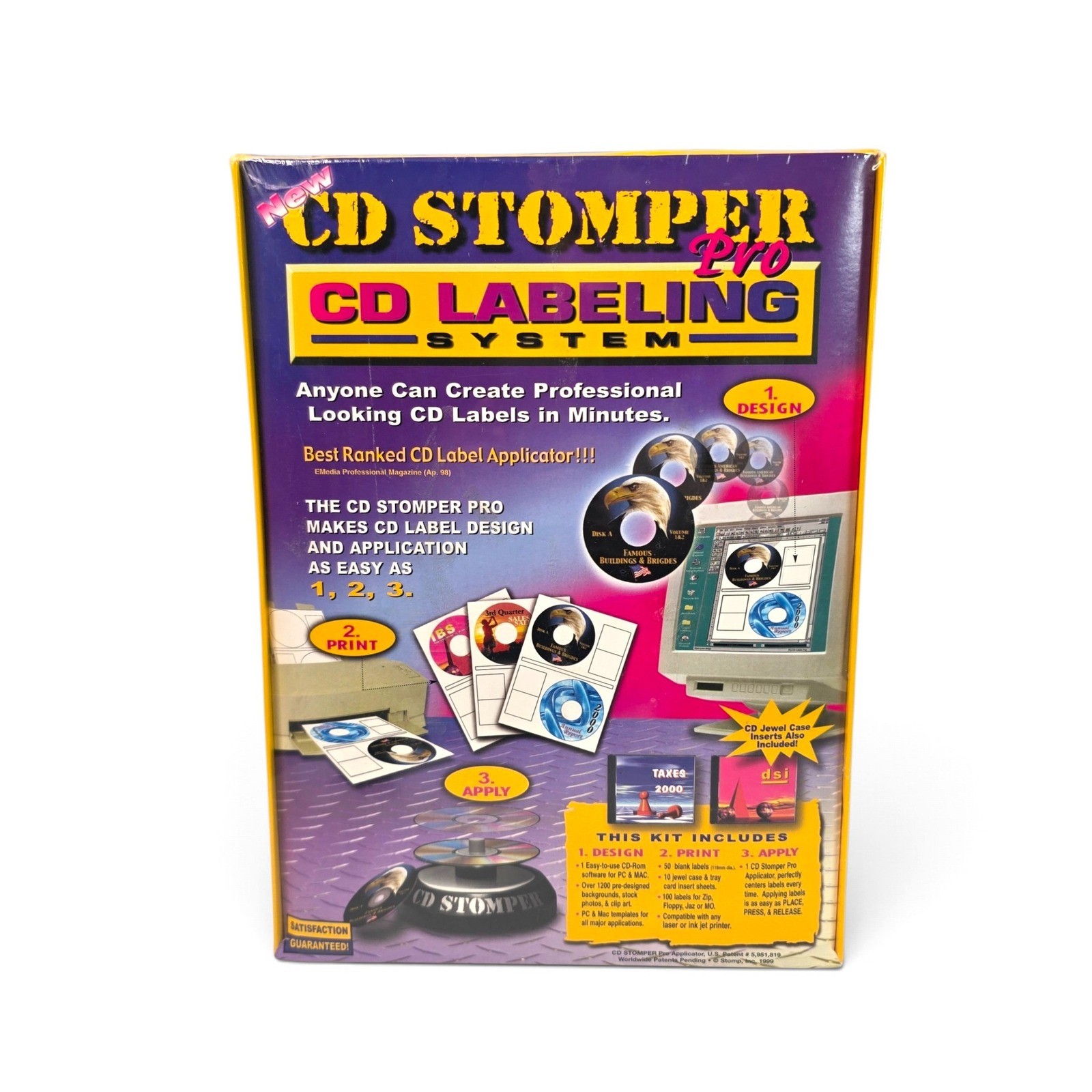 Vintage CD Stomper Pro CD Labeling System Kit Blank Labels New Sealed PC Mac