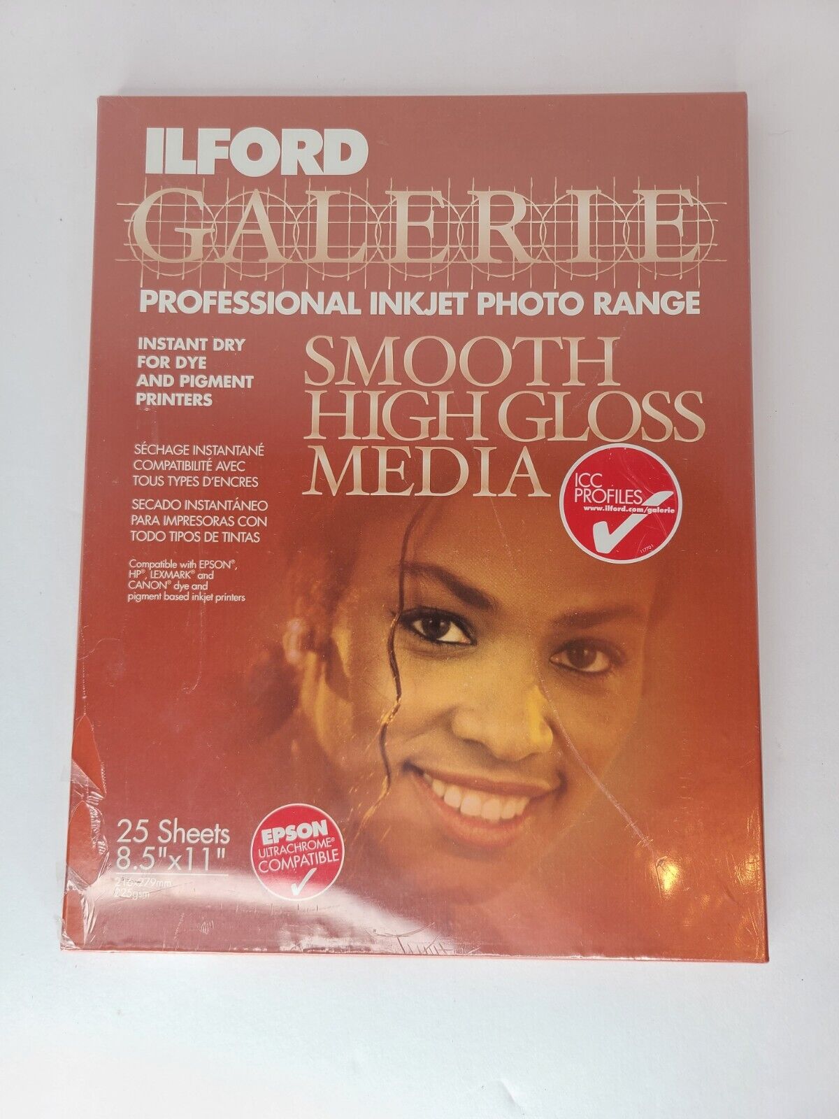 Ilford Gallerie Smooth High Gloss Media, 25 Sheets, 13