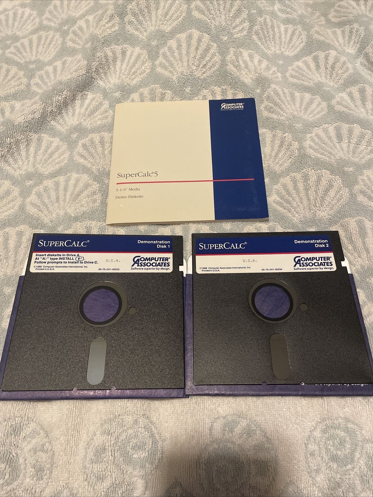 Vintage Computer Associates SuperCalc Software 5.25” Demo Disk 1 & 2 1988
