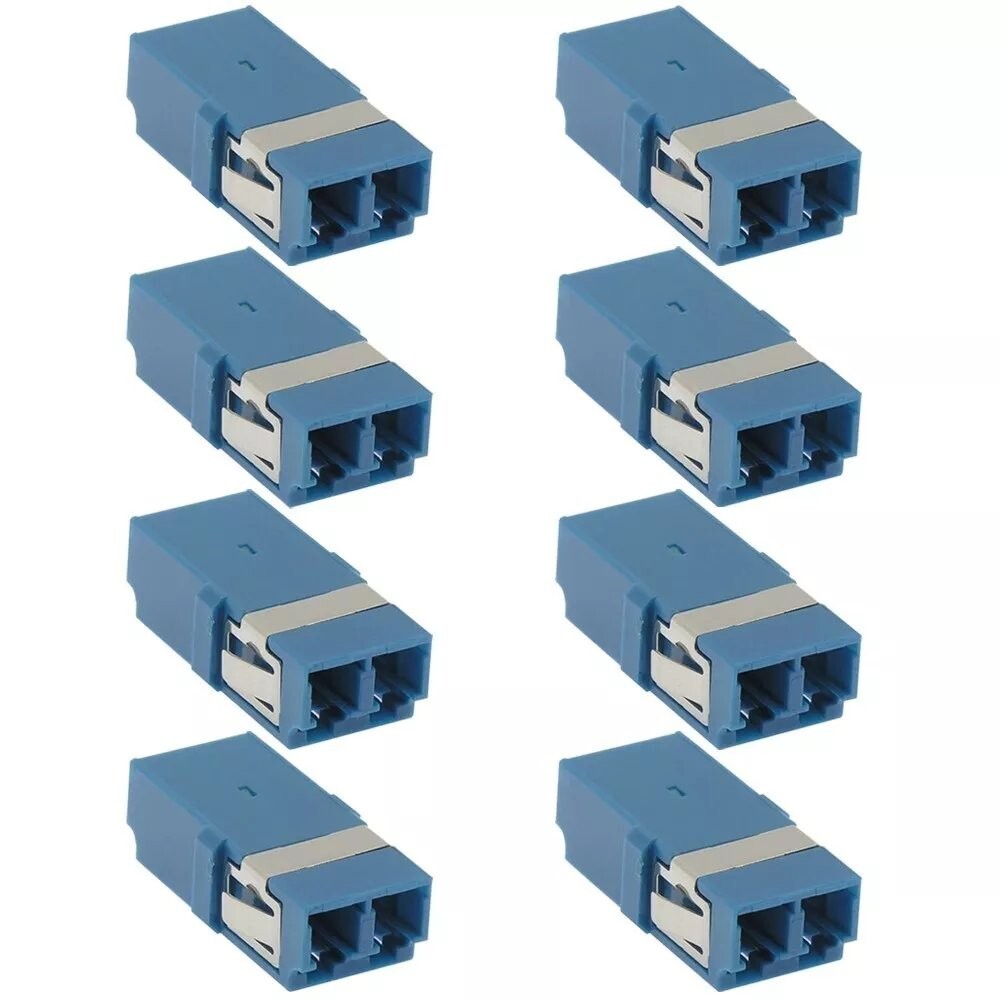 8 PCS  LC to LC UPC Duplex Singlemode Fiber Optic Adapter Coupler Connector Blue