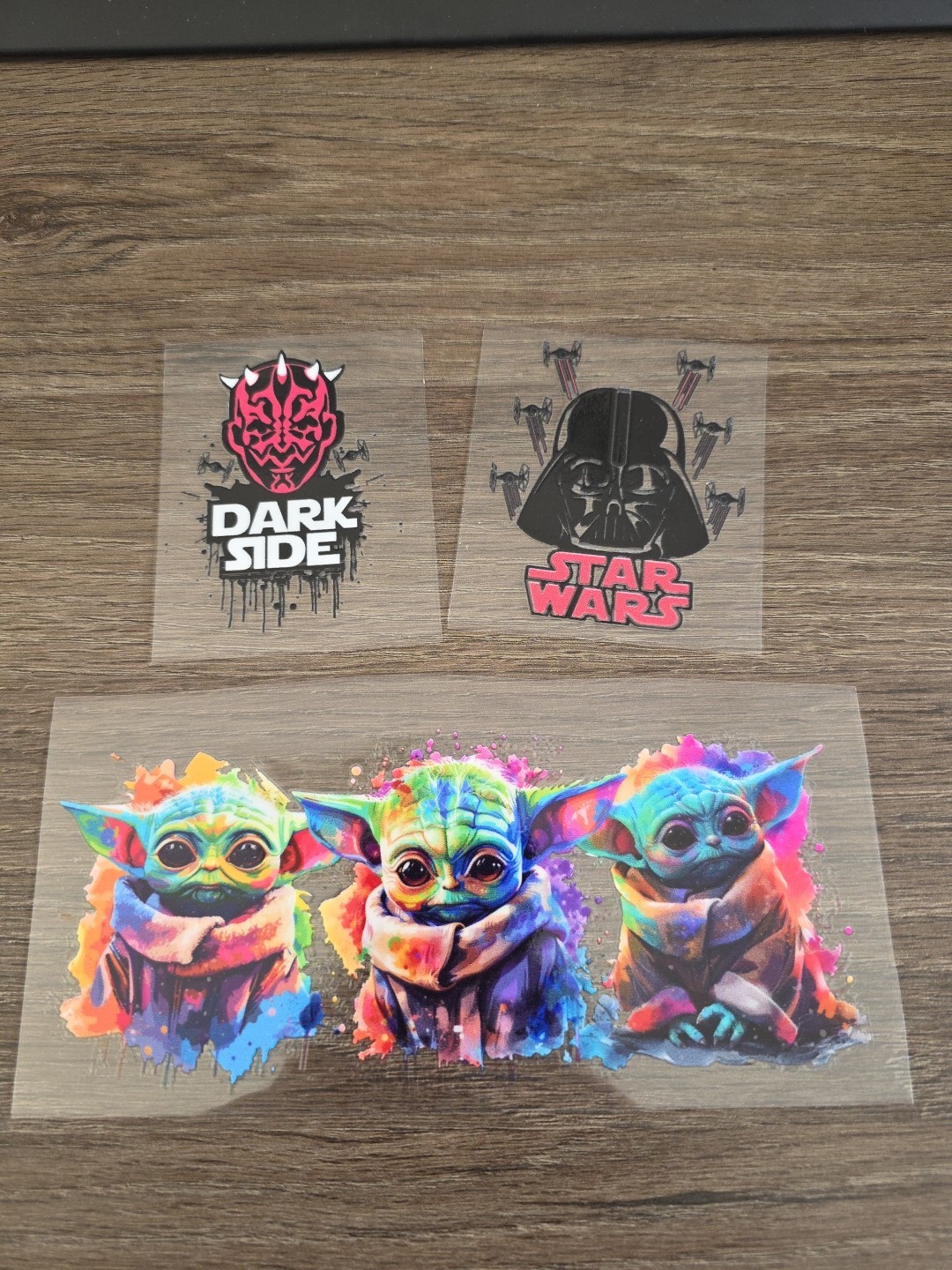 Star Wars 3 Pc Decal Bundle Set Raised UV DTF In Full Color Various Sizes