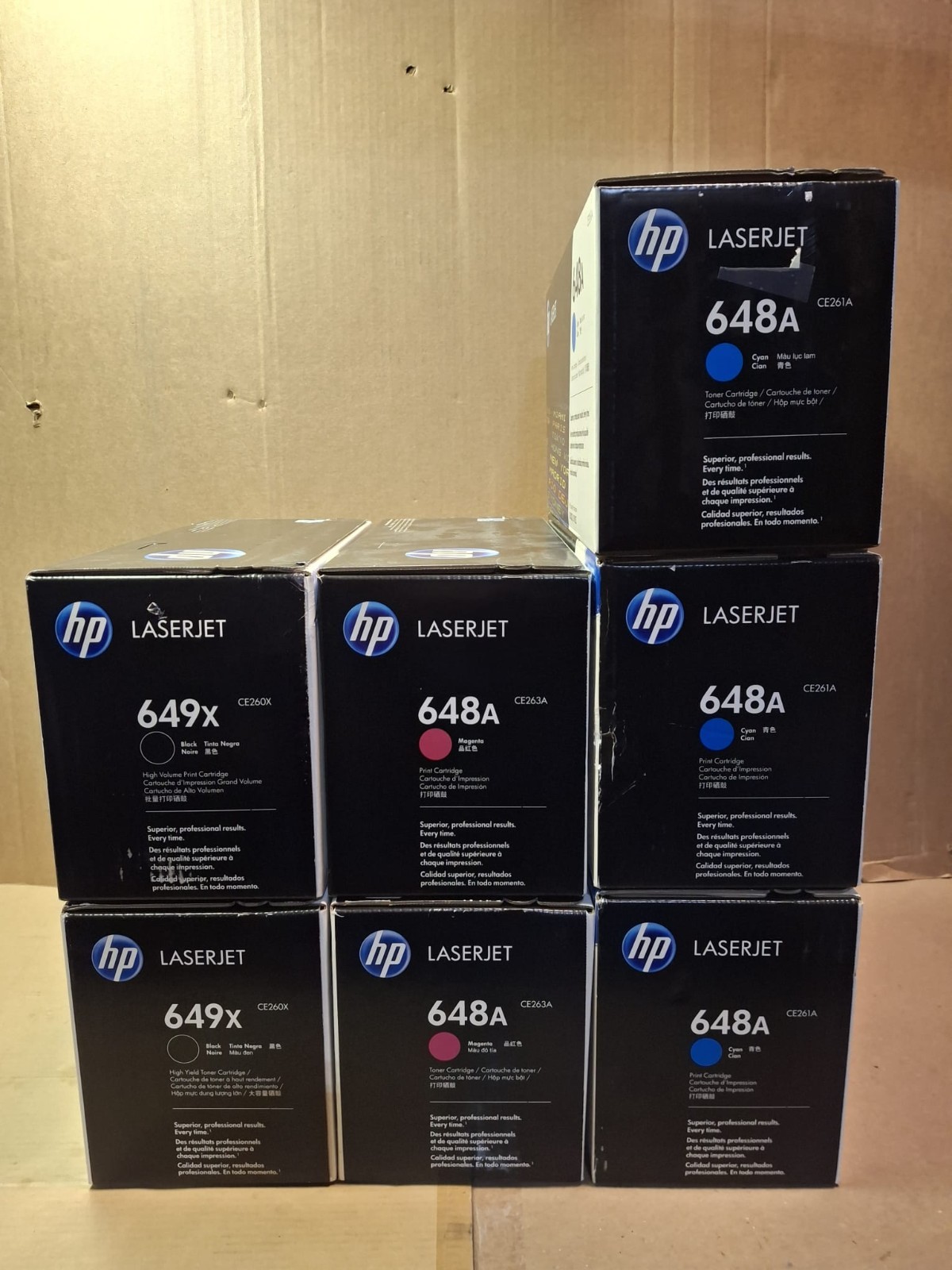 LOT OF 7 Genuine HP 649X  648A CE 261A CE 263 CE260X Toner Cartridge BRAND NEW