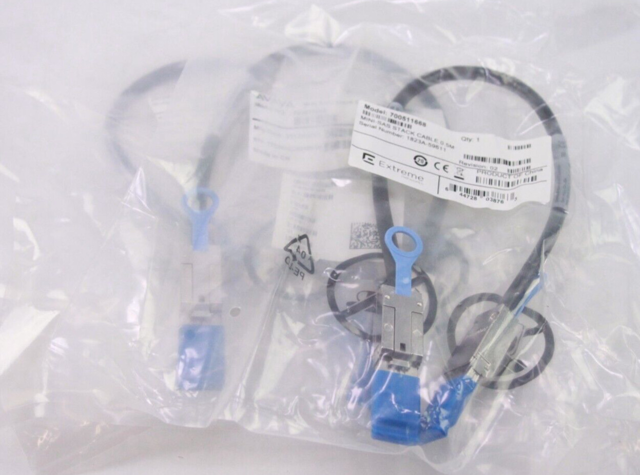 Lot of 3 Avaya Mini SAS Stacking Cables 0.5m Passive PN: 700511668