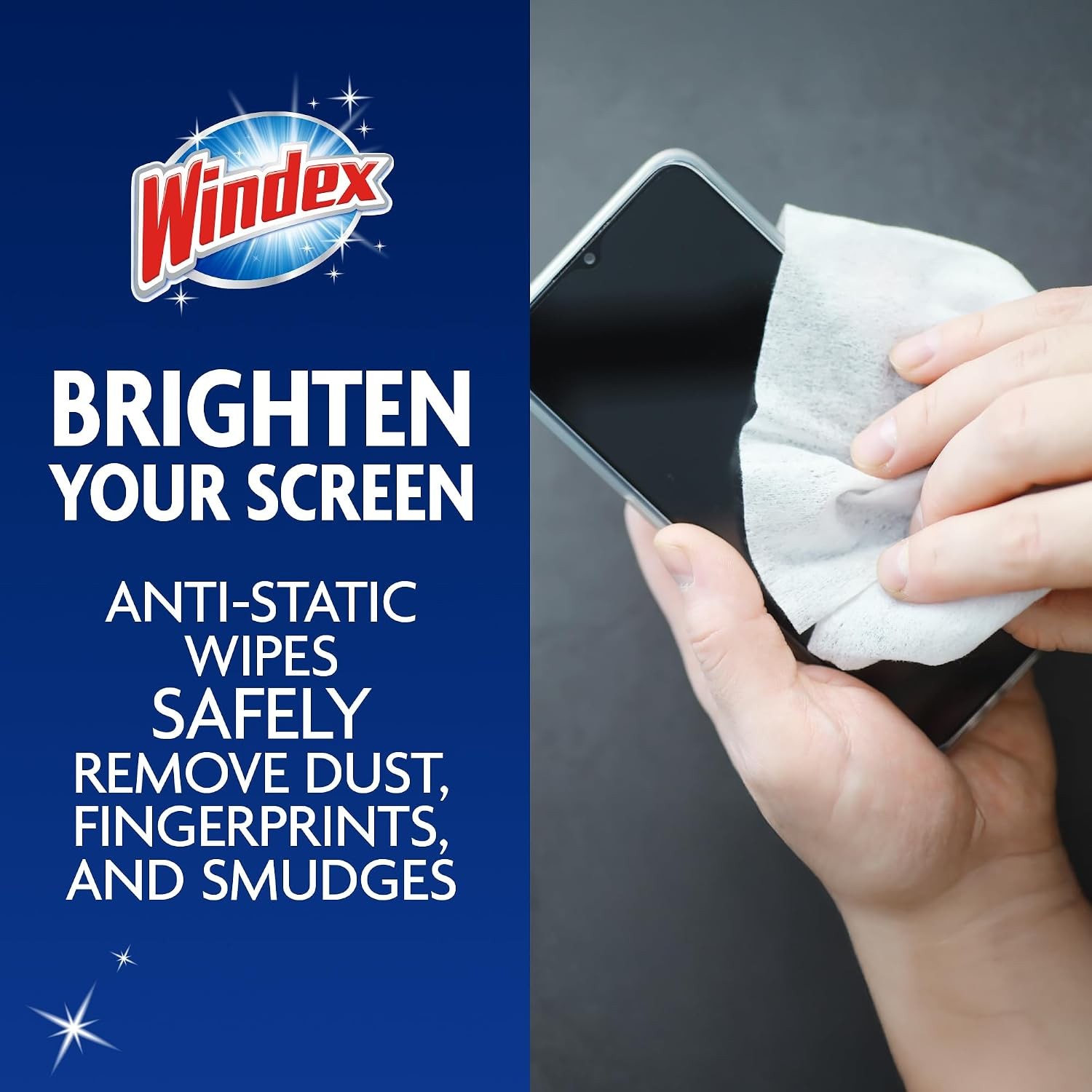 25 Count Pre-Moistened Electronic Screen Cleaning Wipes for Phones and TVs