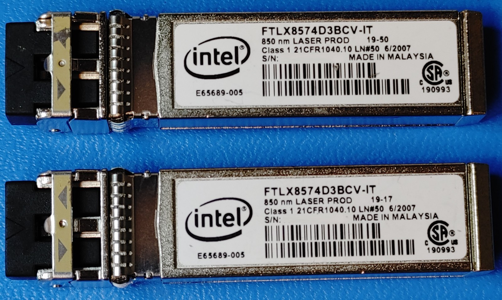 Intel FTLX8574D3BCV-IT E65689-005 0XYD50 10G SFP+SR 850nm LC Transceiv