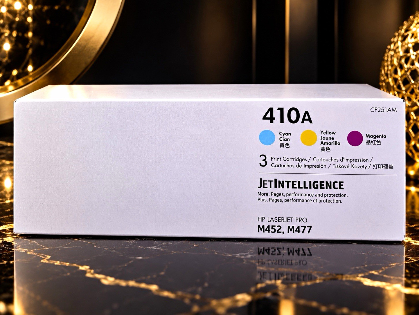HP Genuine 410A JetIntelligence Toner 3-Pack CMY CF251AM for M452 M477