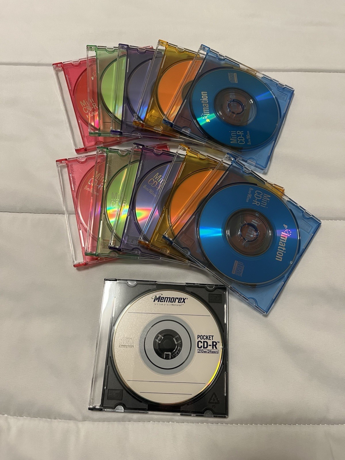 Imation Mini CD-R 185MB 21 Min 80mm Neon Colors w Cases