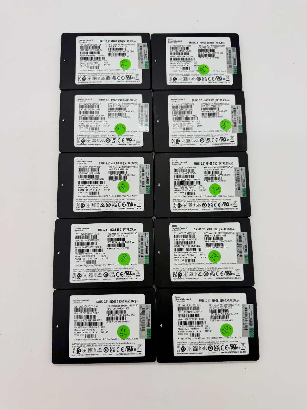 480GB SAMSUNG MK000480GWSSC ENTERPRISE 2.5" SSD SATA TESTED 97%-99% HEALTH