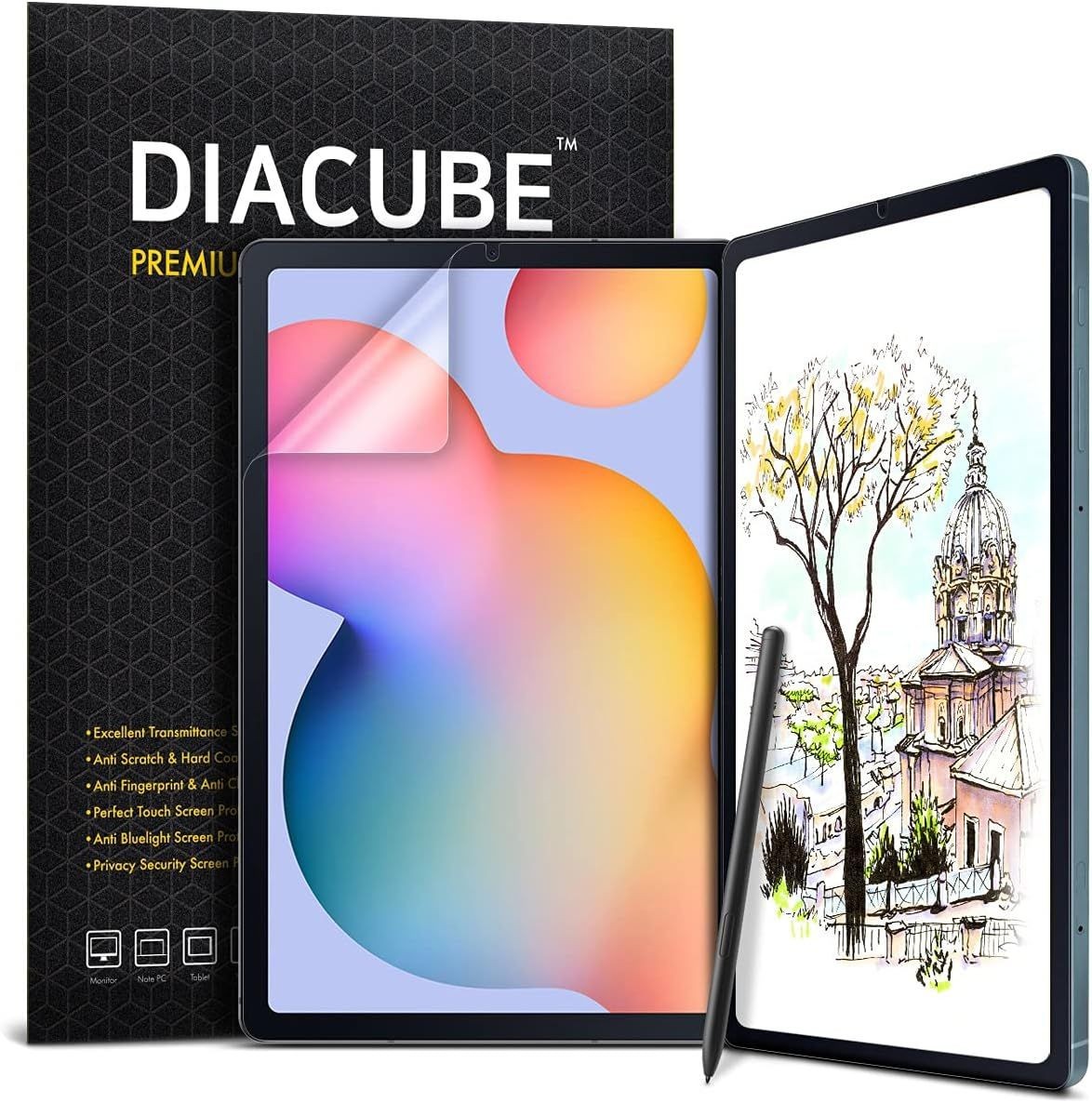 [1+1 Pack] Paperfeel Screen Protector & Anti Glare Protector for Samsung Galaxy