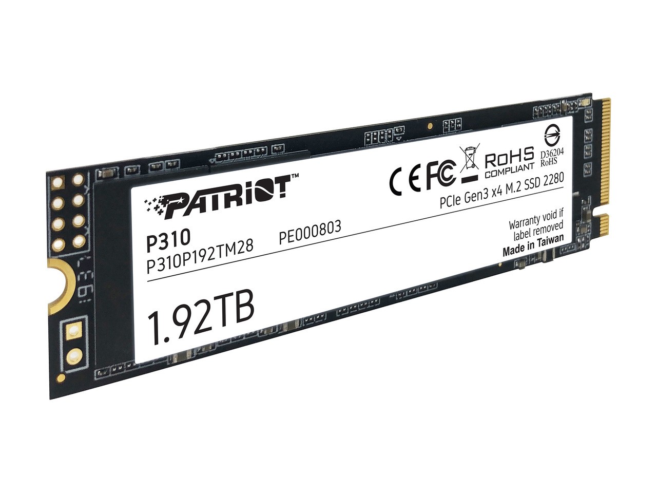P310 M.2 2280 1.92TB PCIe Gen3 x 4, NVMe 1.3 Internal Solid State Drive Patriot