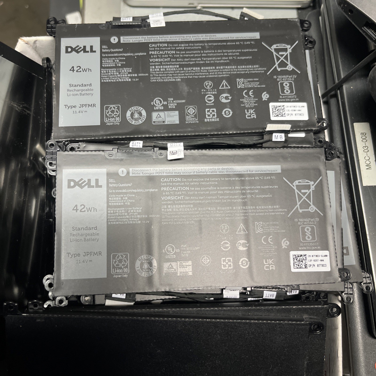 Lot of 10 JPFMR Genuine Dell Chromebook Battery 3100, 3400, 5488, 5493, 5593