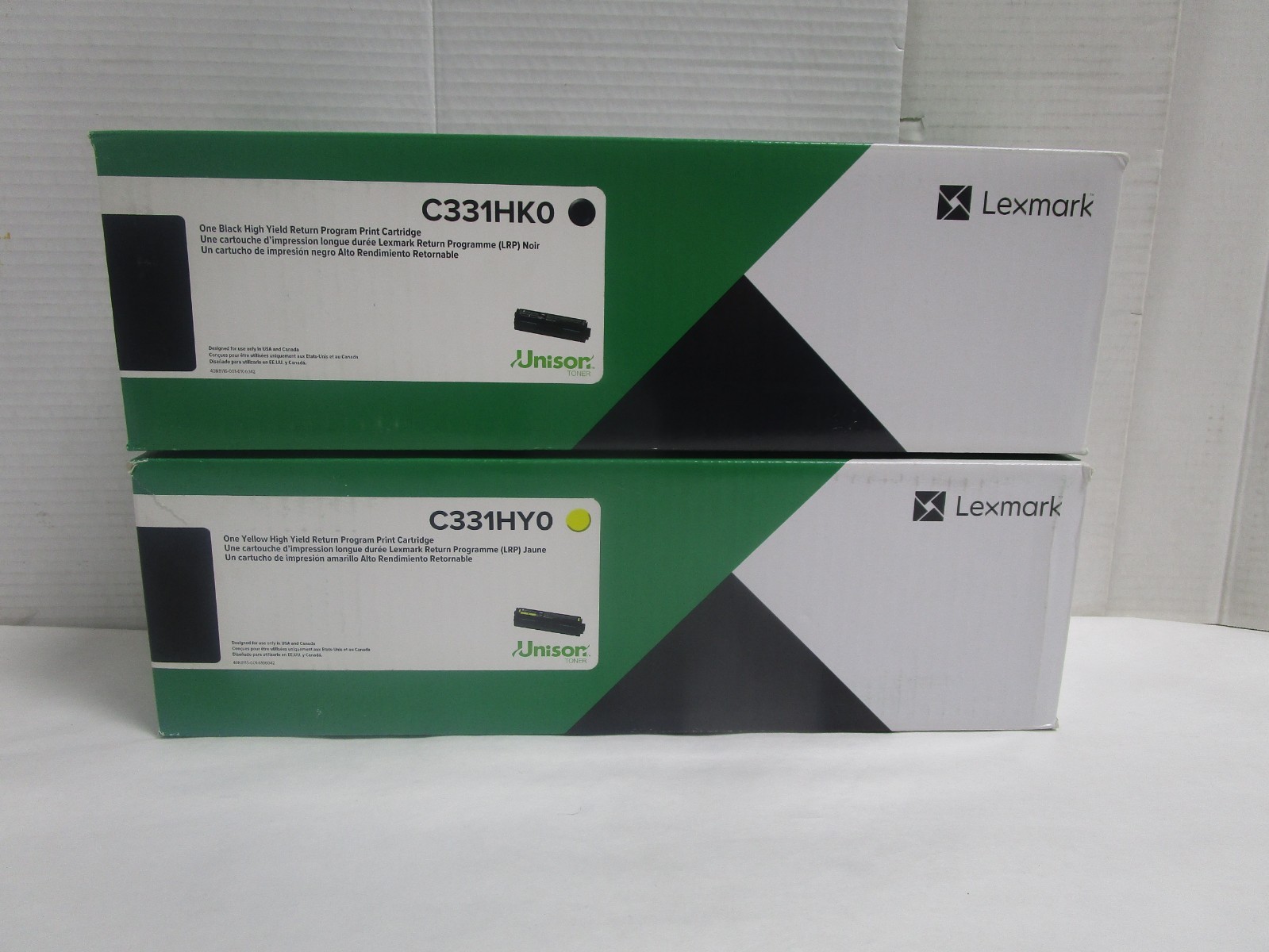2-LEXMARK C331HK0 C331HY0 Black Yellow High Yield Print Cartridge  C3326 MC3326