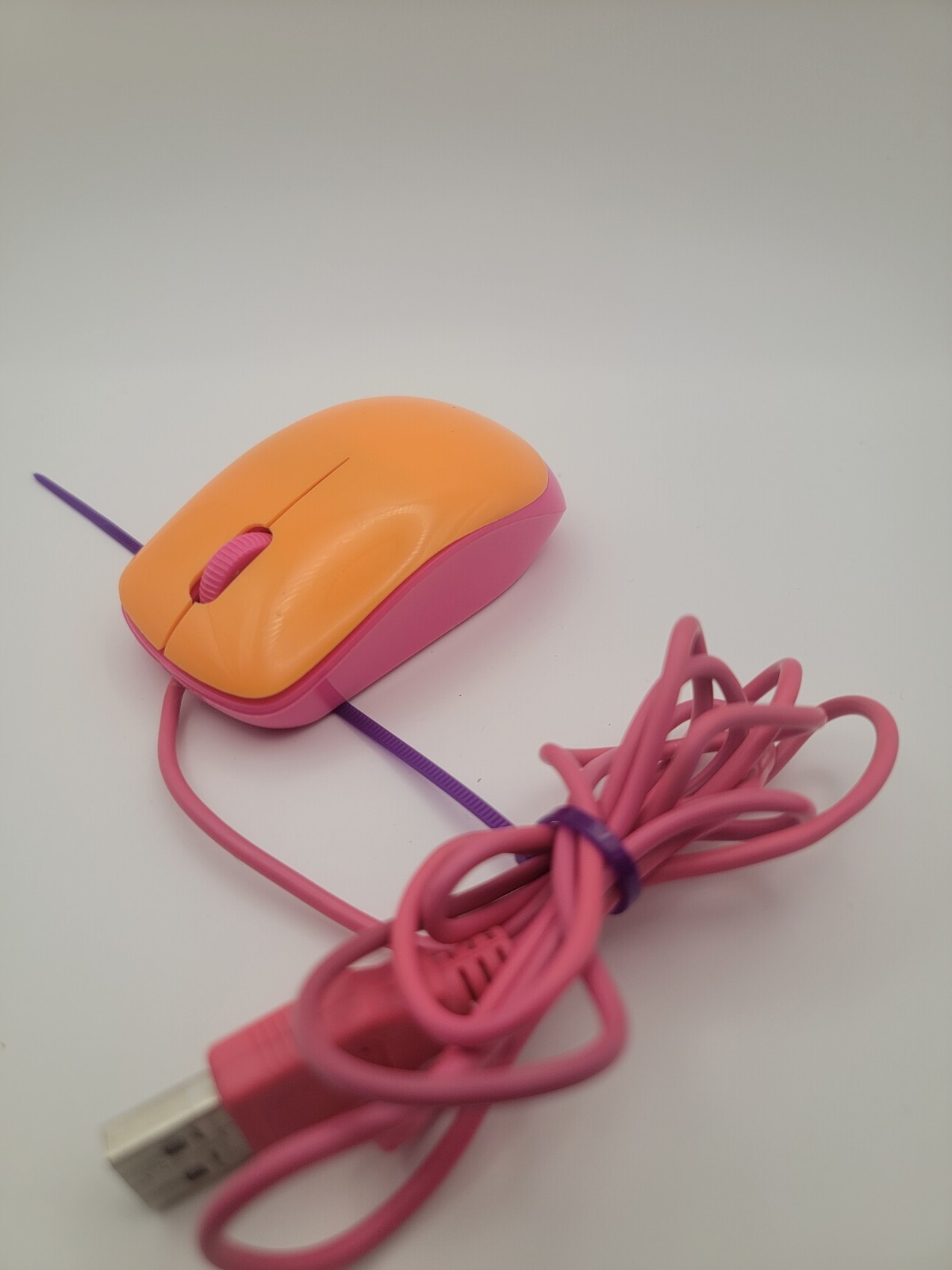 Pink  And Orange USB PC Mouse- Mini