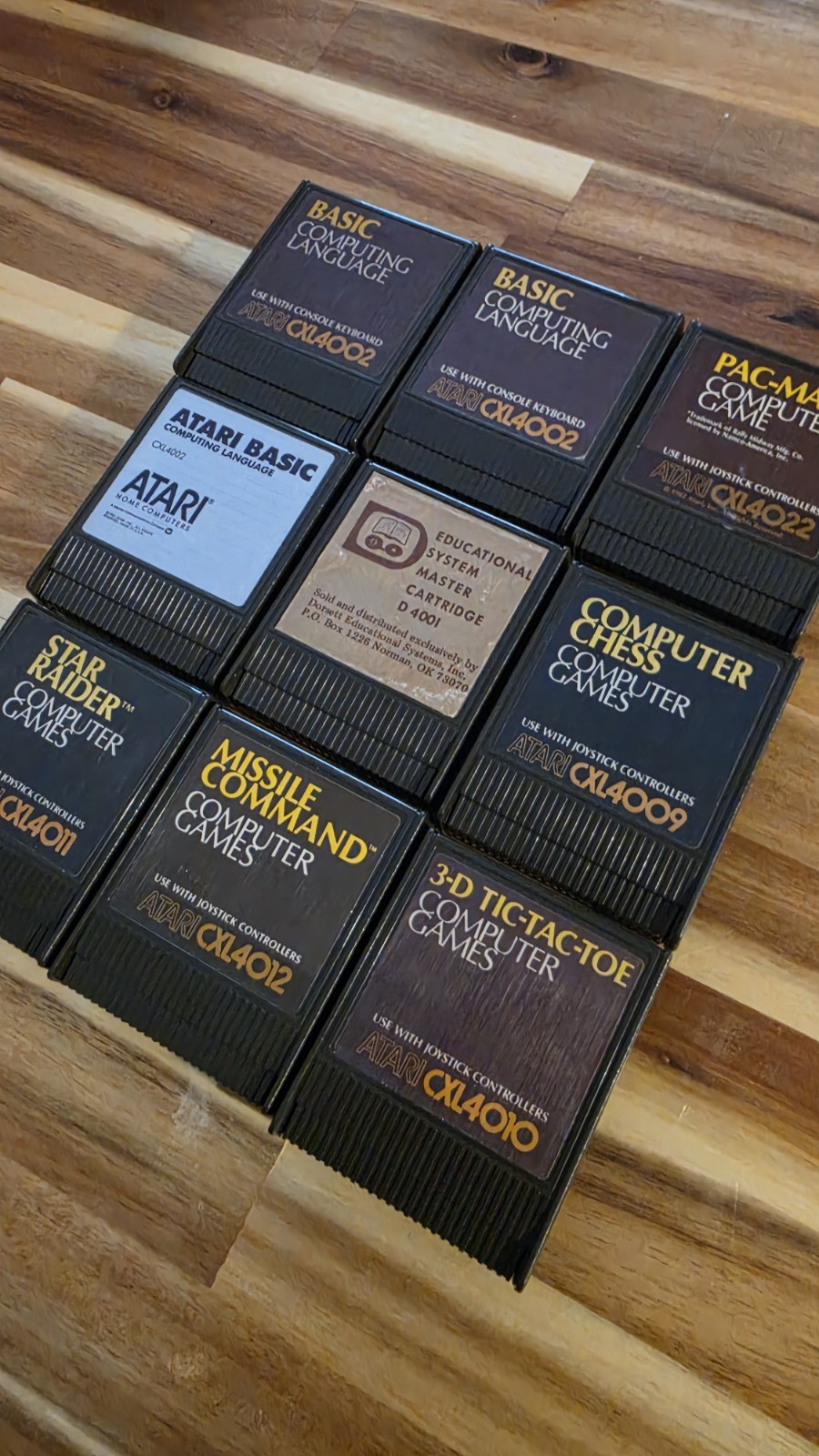 Lot of 9 carts (incl. Ultra Rare Atari Dorsett Educational System Master  D4001)