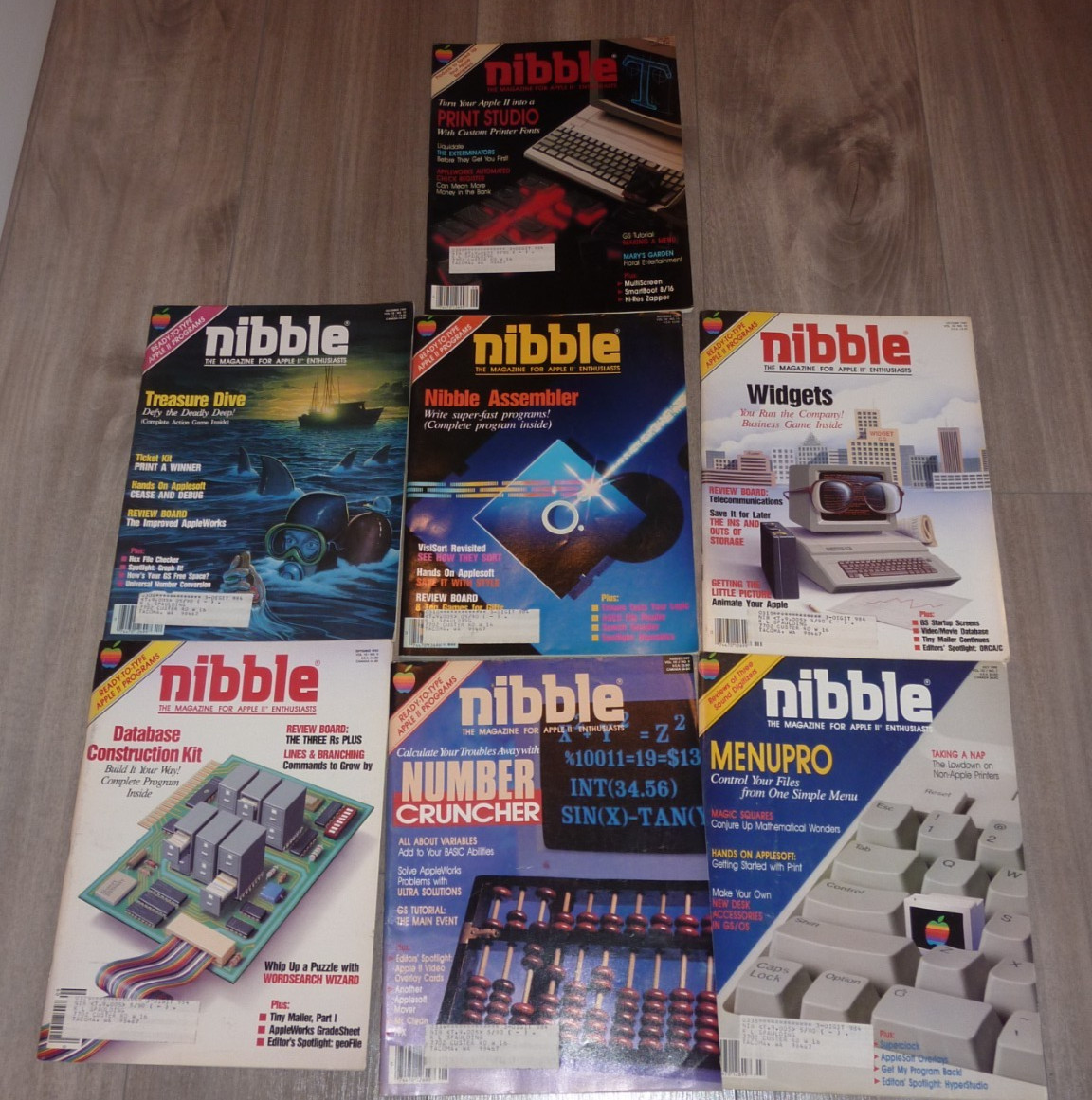 LOT OF 7  Nibble Magazines Apple II  1989 JUN- DEC