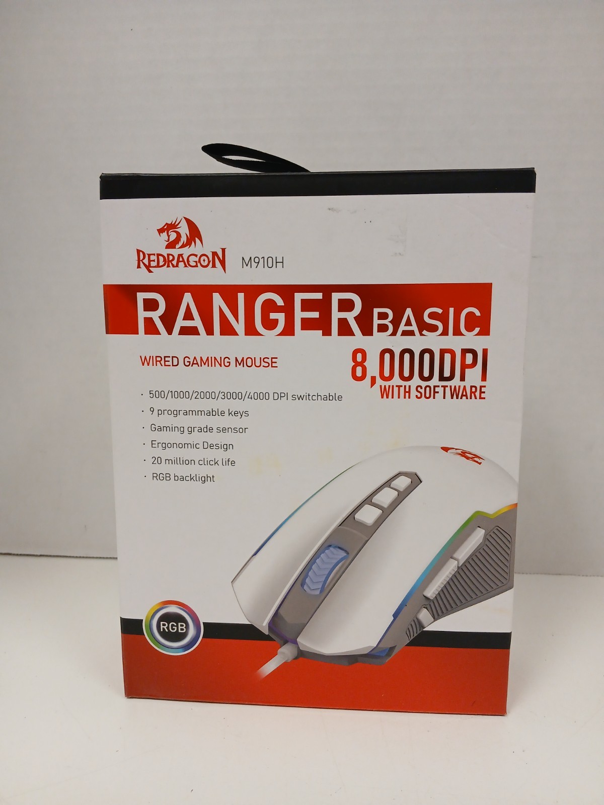 Redragon Ranger Basic M910H Wired Gaming Mouse, White  (#1)