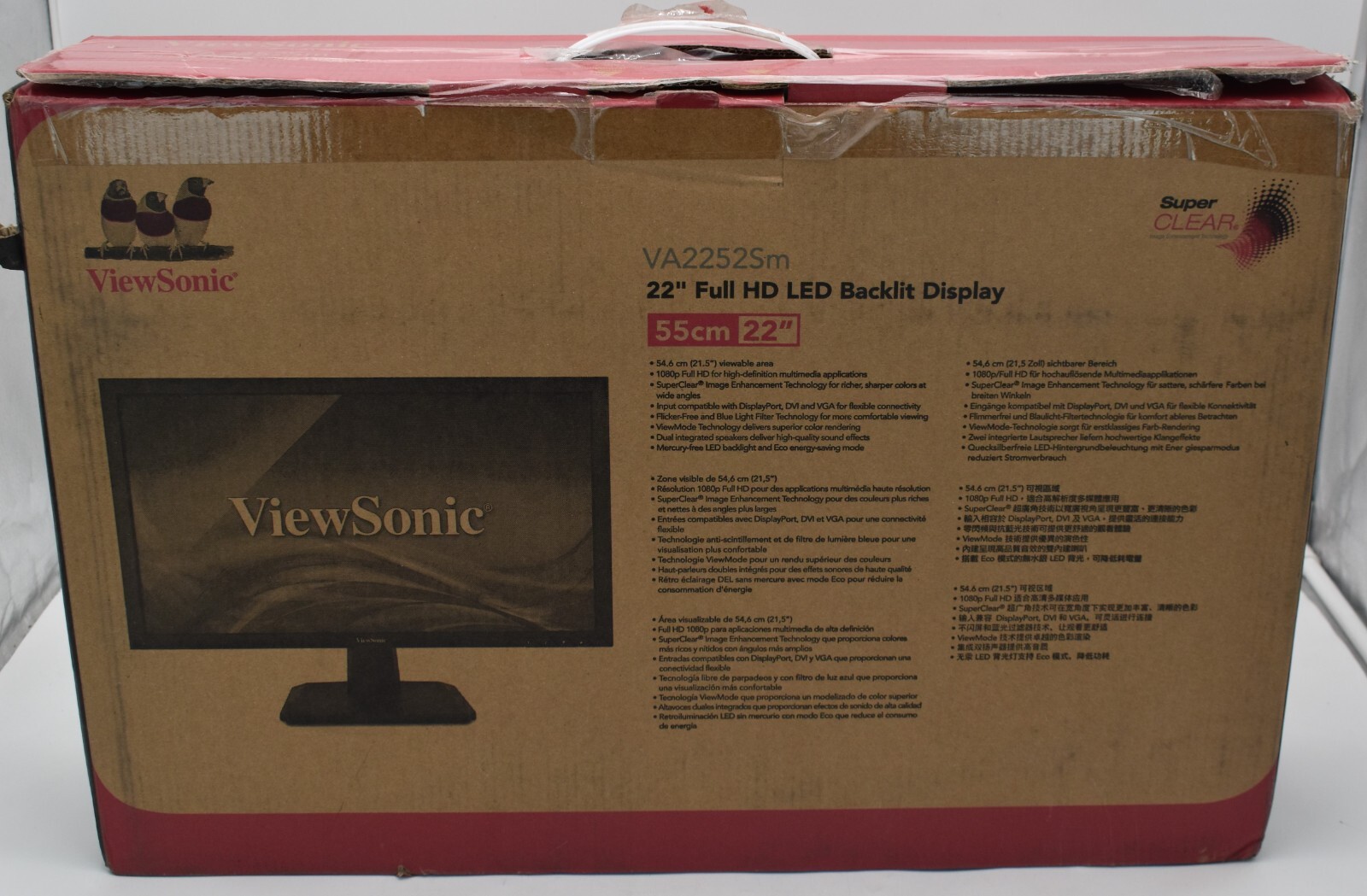 22" ViewSonic VA2252Sm Full HD LED Backlit Display Monitor VA2252SM-2