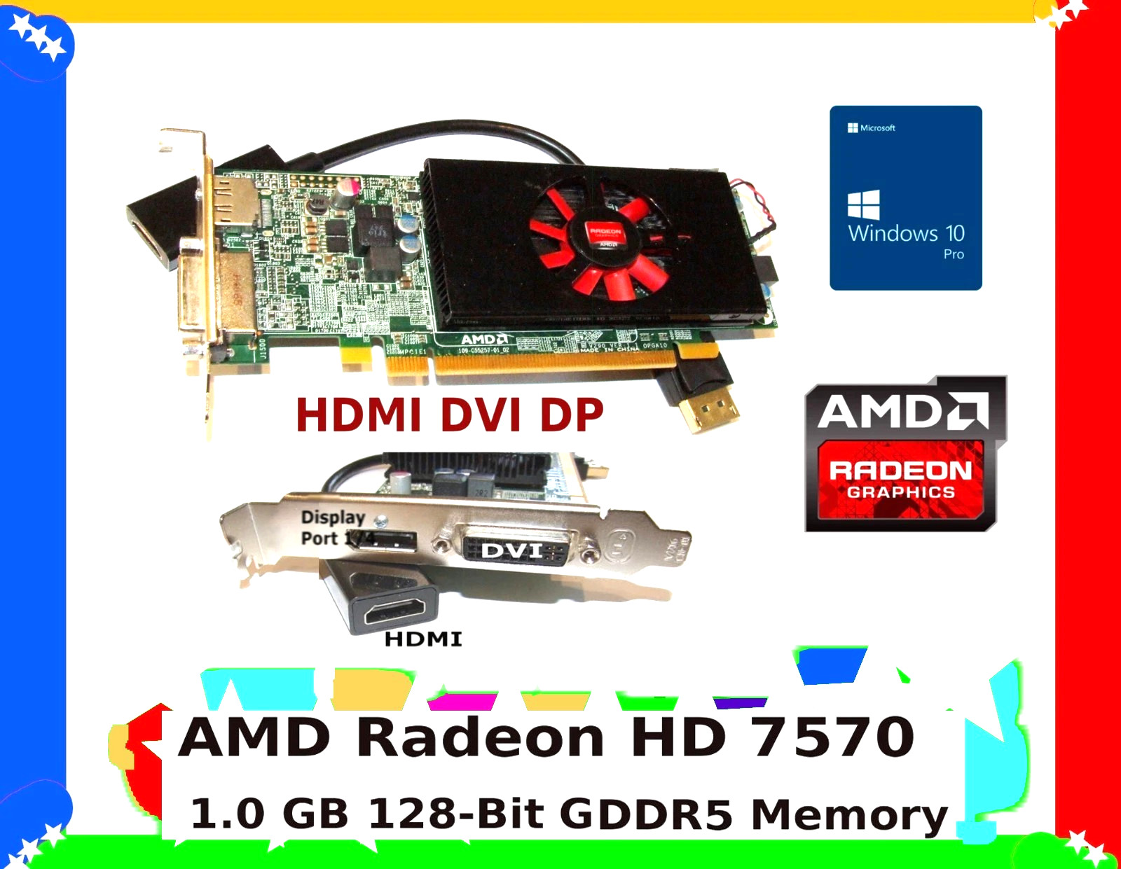 DELL Video GAME Card.  1GB GDDR5 128-Bit. WITH OVERCLOCKING SOFTWARE. PCI-E  16X