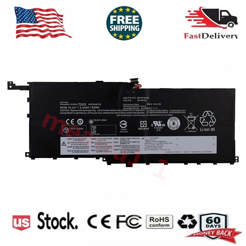 Laptop Battery for Lenovo ThinkPad X1 Carbon 4th Gen 2016 00HW028 00HW029 50Wh