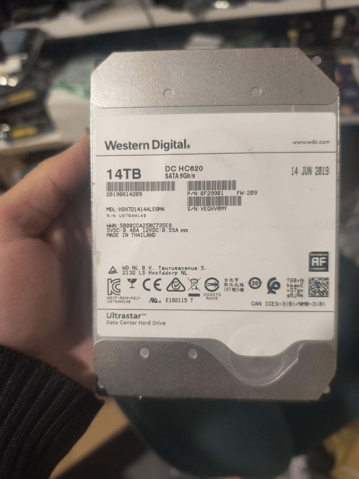 WD HSH721414ALE6M0 14TB 7.2K LFF AF HOST MANAGED SMR SATA HDD *Read Description*
