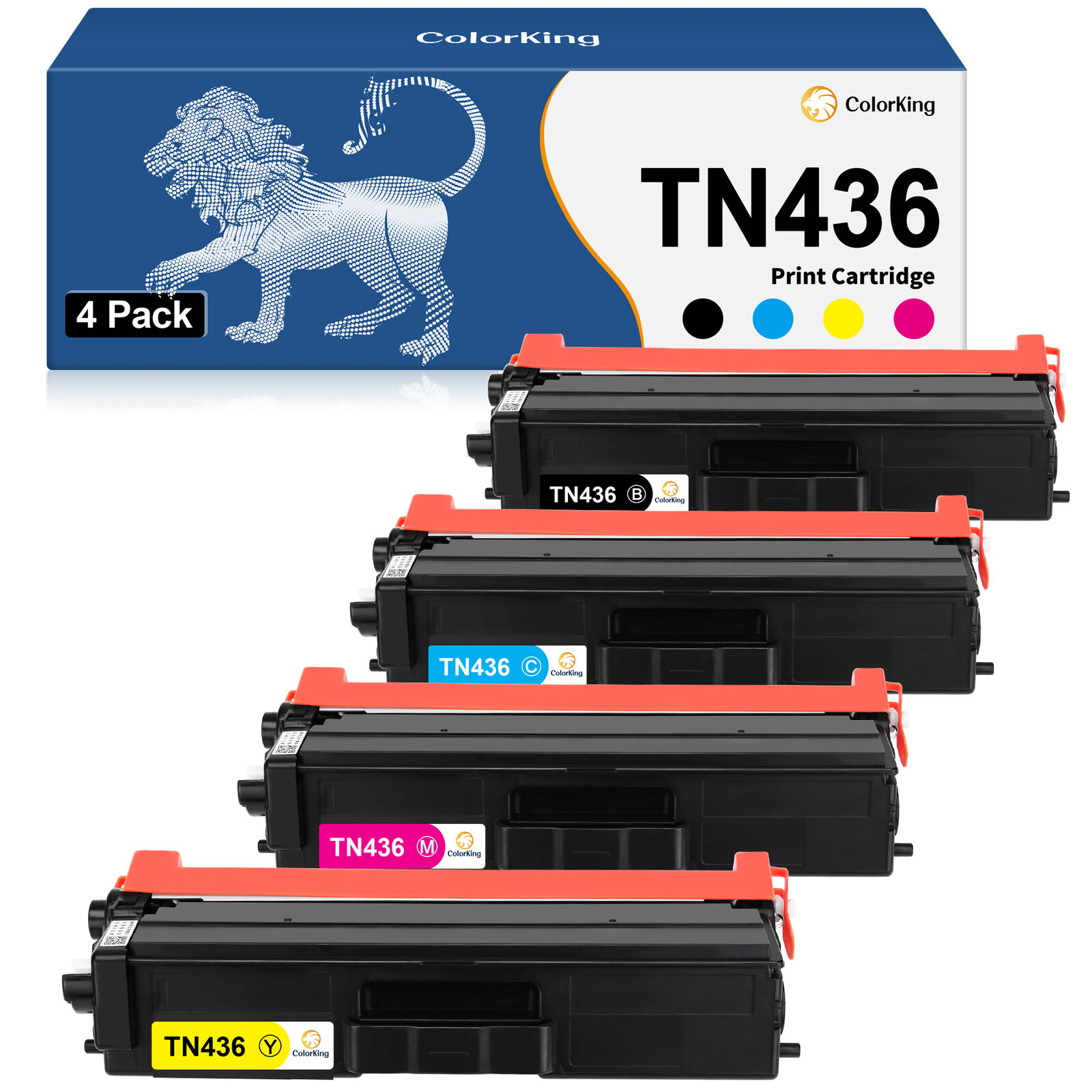 4 Pack TN436 TN-436 Toner replacement for Brother TN433 HL-L9310CDW MFC-L8900CDW
