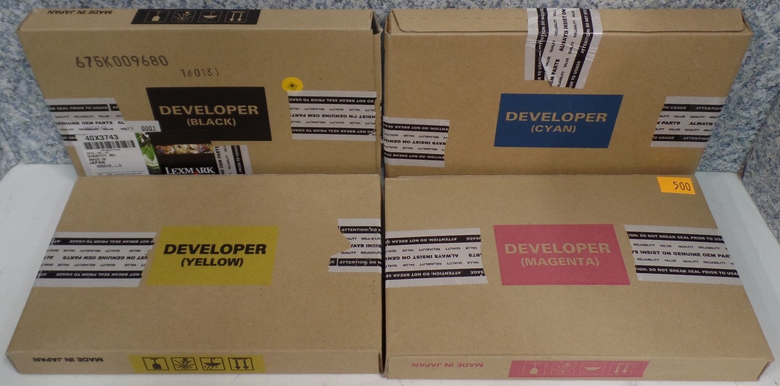 LEXMARK GENUINE 40X3743 40X3744 40X3745 40X3746 Yellow Magenta Black Cyan Set