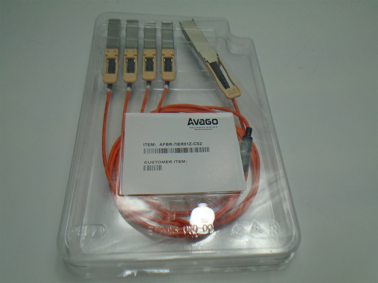 CISCO AVAGO AFBR-7IER01Z-CS2 40G QSFP+ TO 4X10G SFP+ *FREE SHIPPING*