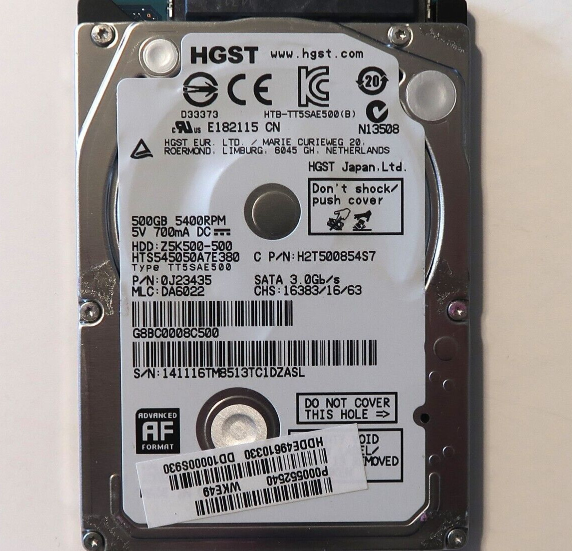 Hitachi HTS545050A7E380 0J23435 DA6022 500gb 2.5" Sata China 16NOV2014