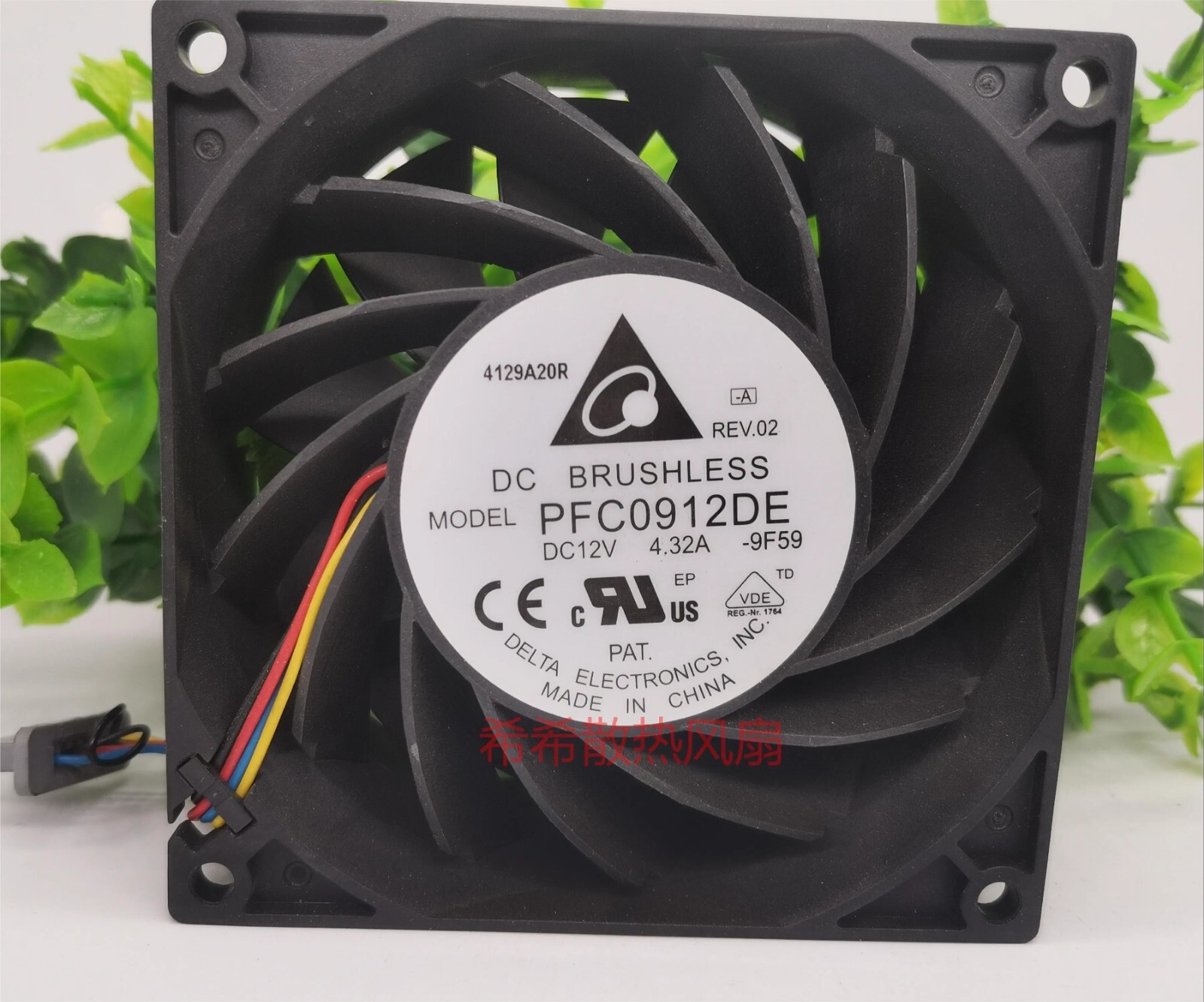 Delta PFC0912DE 9038 DC12V 4.32A 9CM 4-Wire Dual Ball Cooling Fan