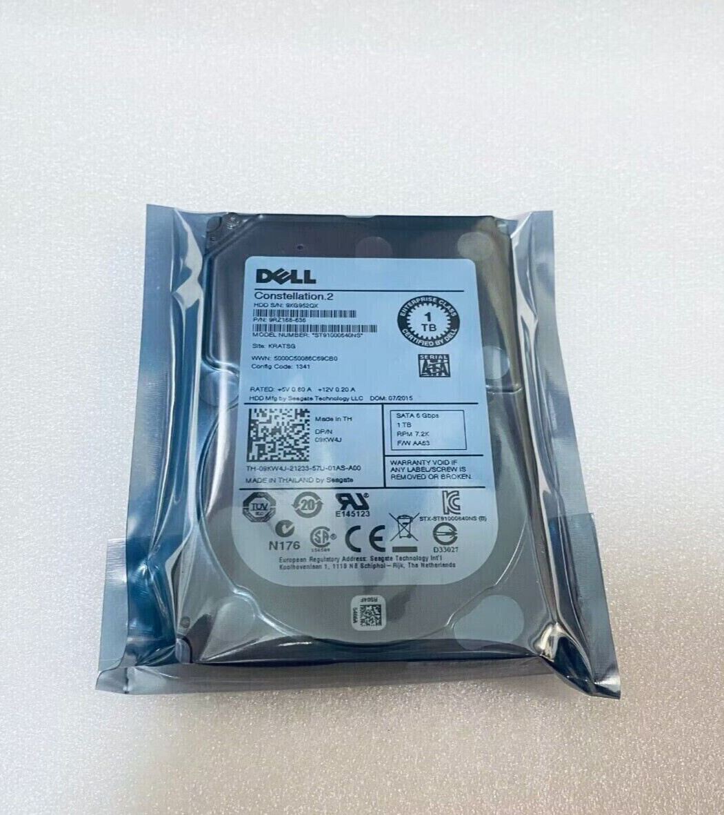 NEW Dell 9KW4J ST91000640NS 1TB 7.2K 6G 2.5" SATA 9RZ168-636 HARD DRIVE 09KW4J
