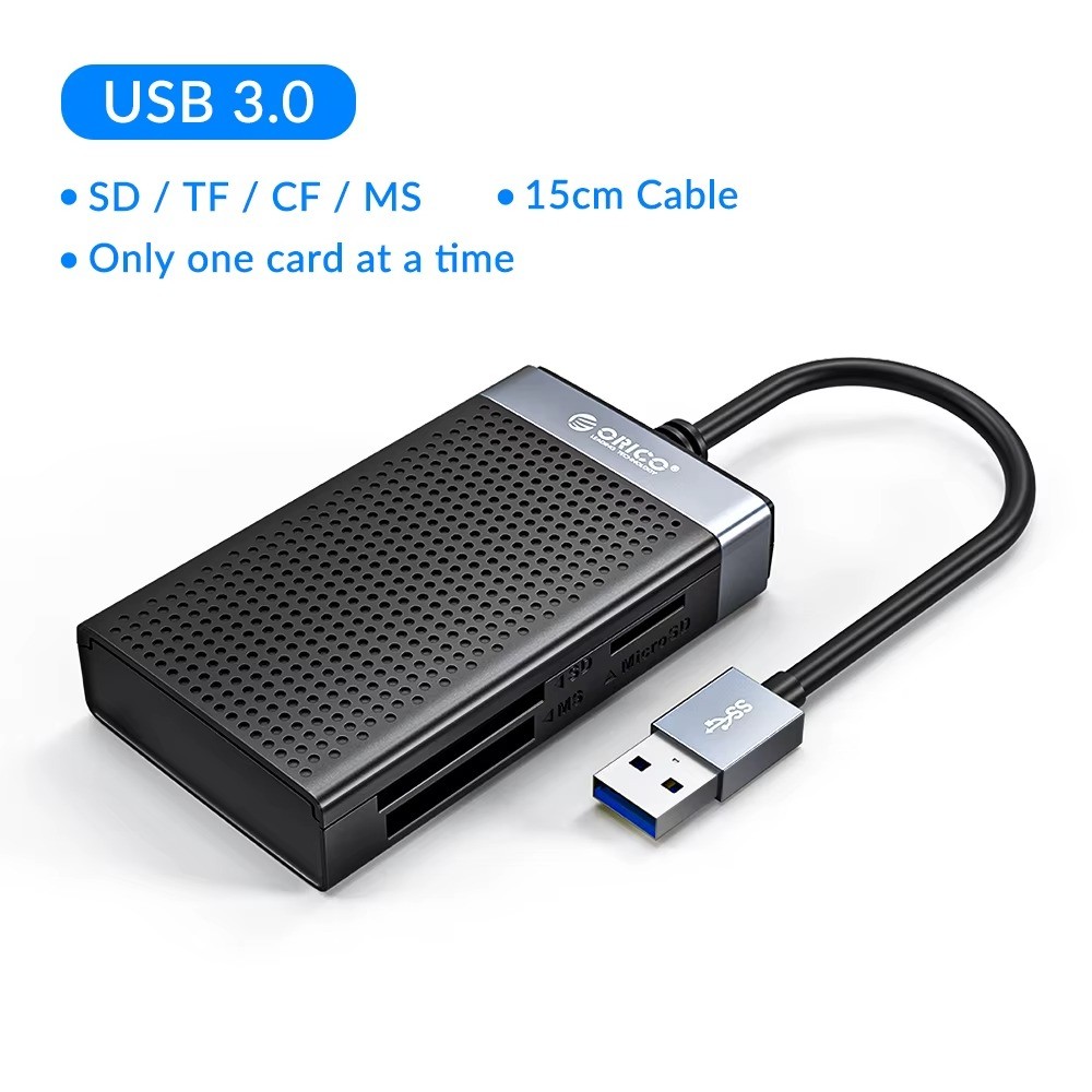 ORICO 4-in-1 USB 3.0/Type-C Card Reader SD TF CF MS 5Gbps 15cm Cable