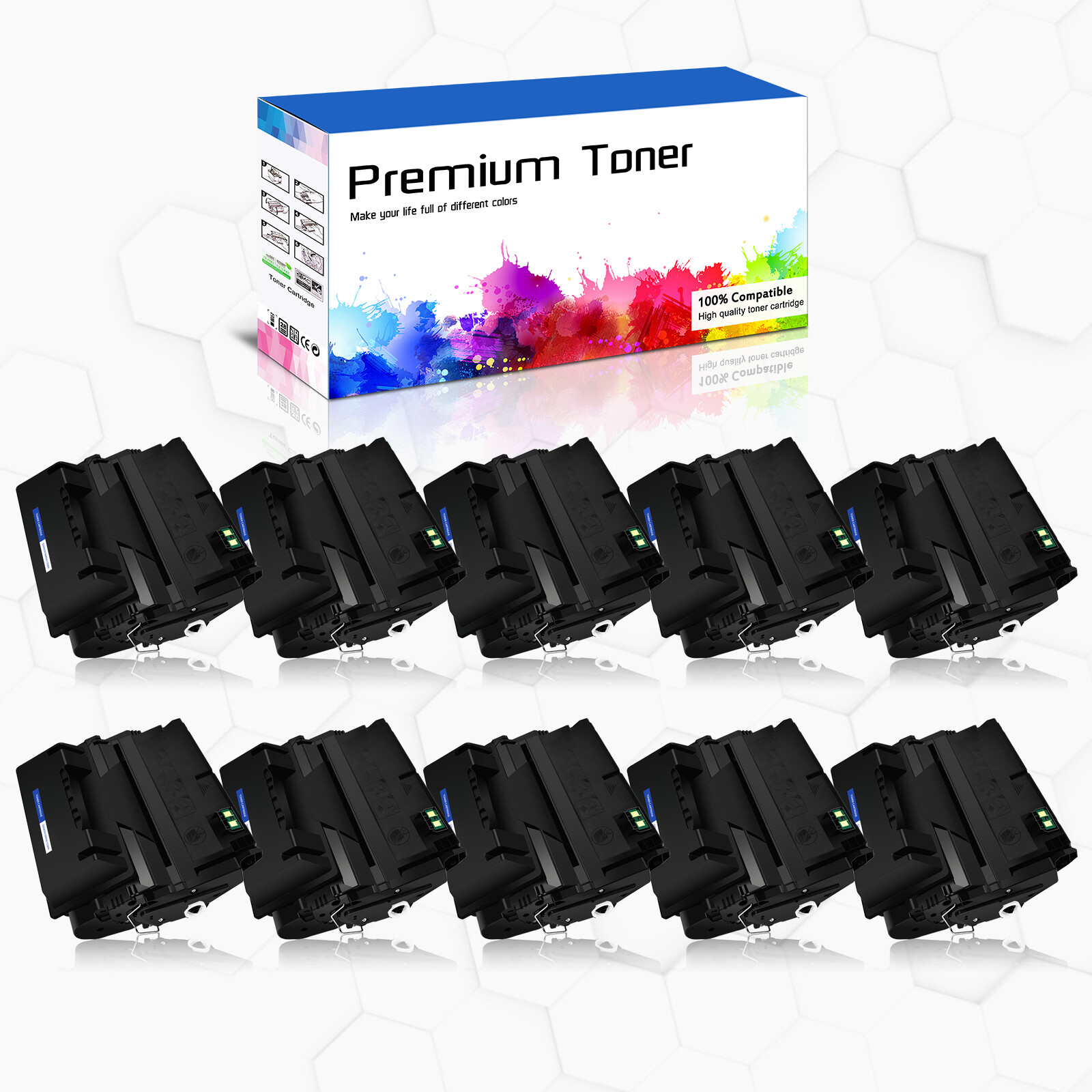 10PK Hi-Y Toner Compatible with HP Q5942X LaserJet 4200 4240 4250 4300 4345 4350