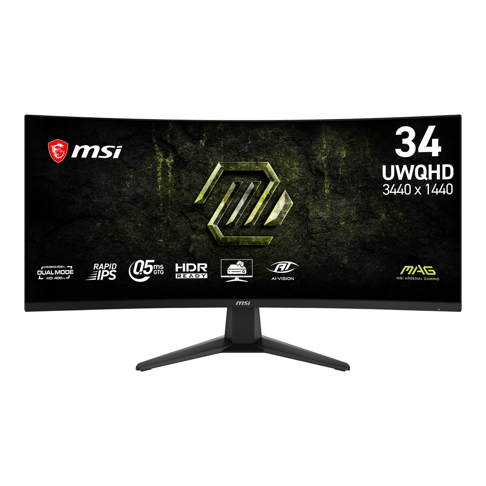 MSI MAG346CQDFE20 34" UW-QHD Curved Gaming Monitor 200Hz