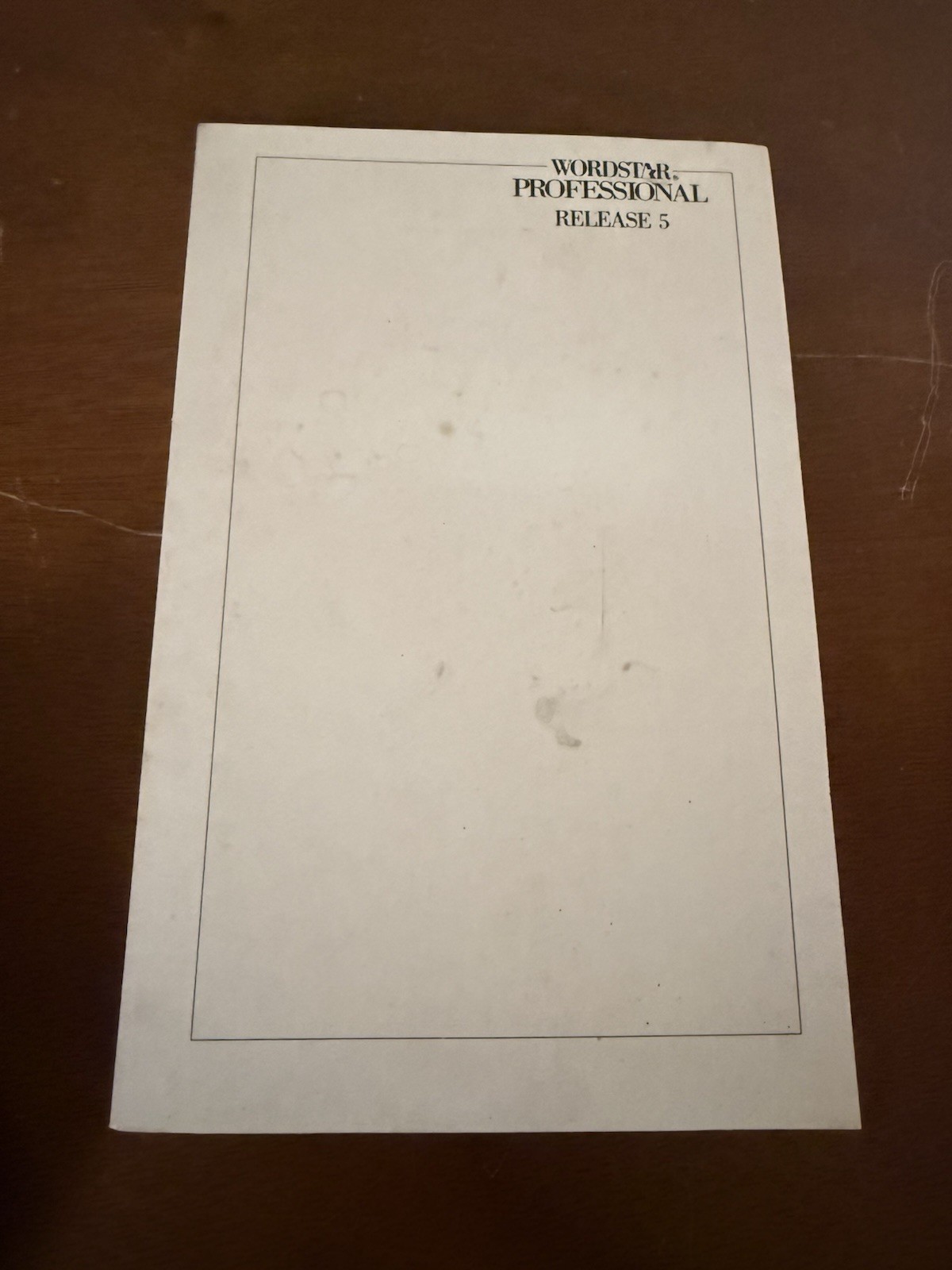 1988 Wordstar Professional Release 5 Printer Manual Reference Guide