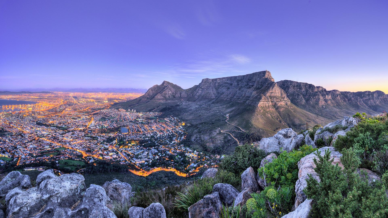 Landscape hills south africa mountains town cape table Custom Gaming Mat Desk