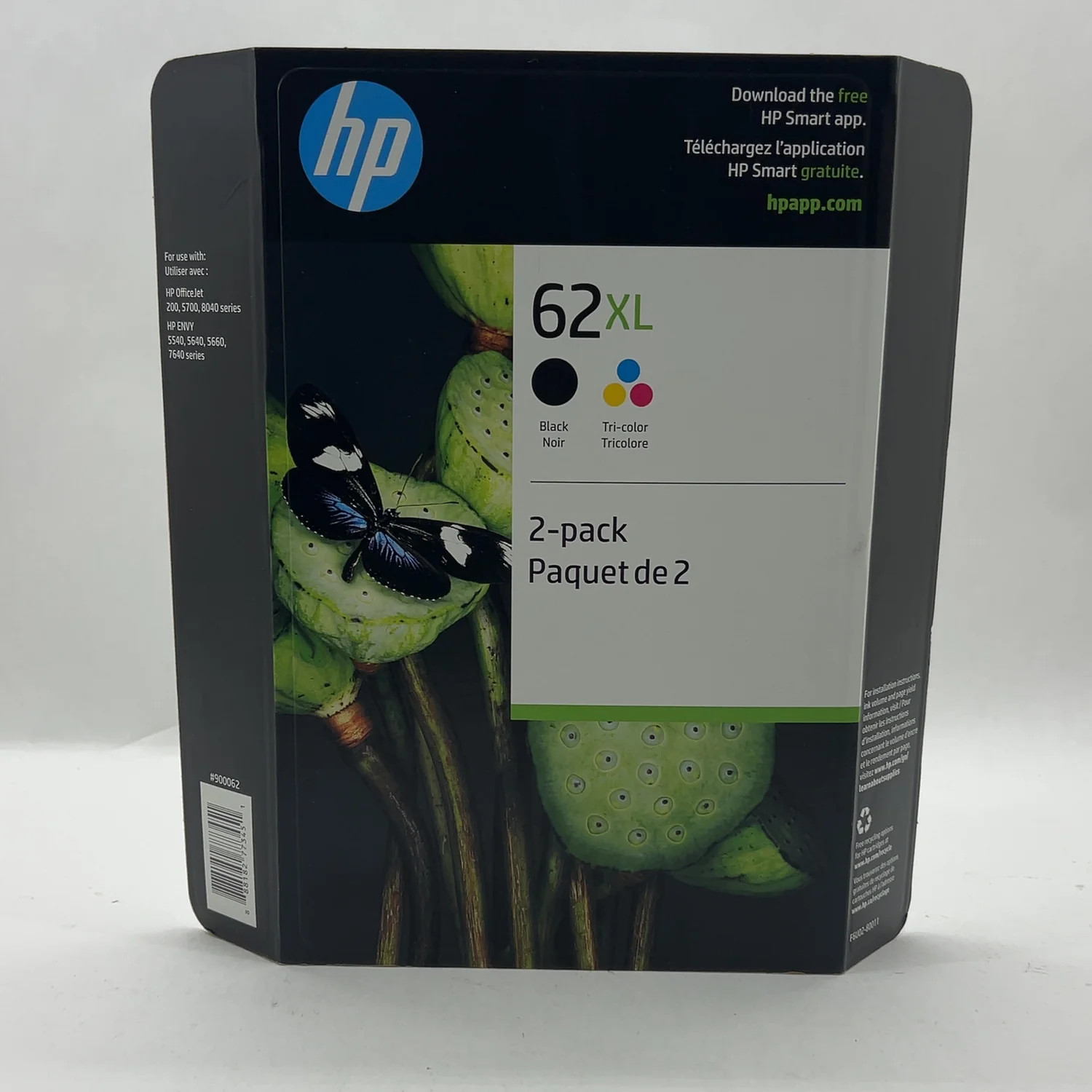 New HP 62XL F6U02BN Black, Yellow, Cyan and Magenta Ink Cartridge
