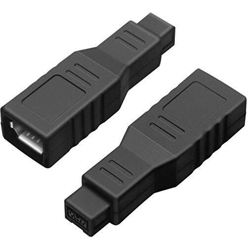 2Pack FireWire 400 to 800 Adapter Converter IEEE 1394a 6-Pin Female to 1394b ...