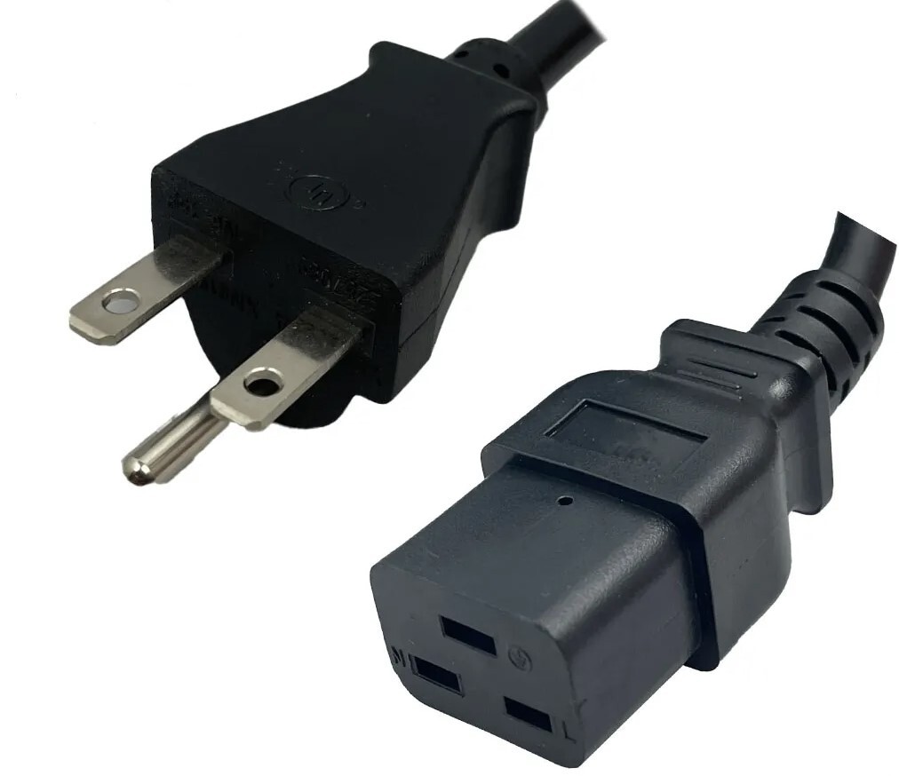 NEMA 6-15 Male Plug to IEC320 C19 Connector 2.5 Meters / 8 Feet 15A/250V Power