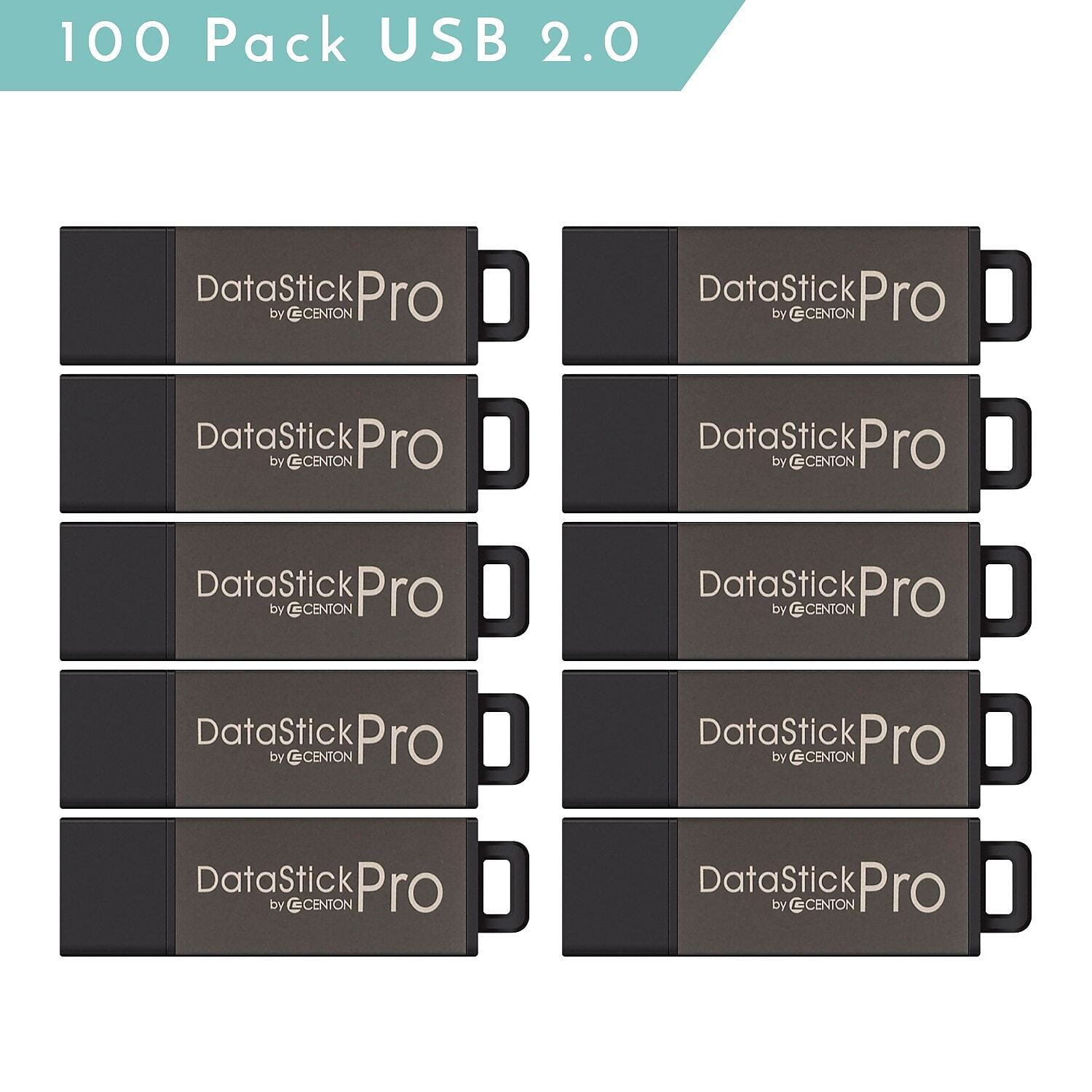 Centon MP Valuepack USB 2.0 Pro Flash Drive Gray 4GB Capacity 100/Pack