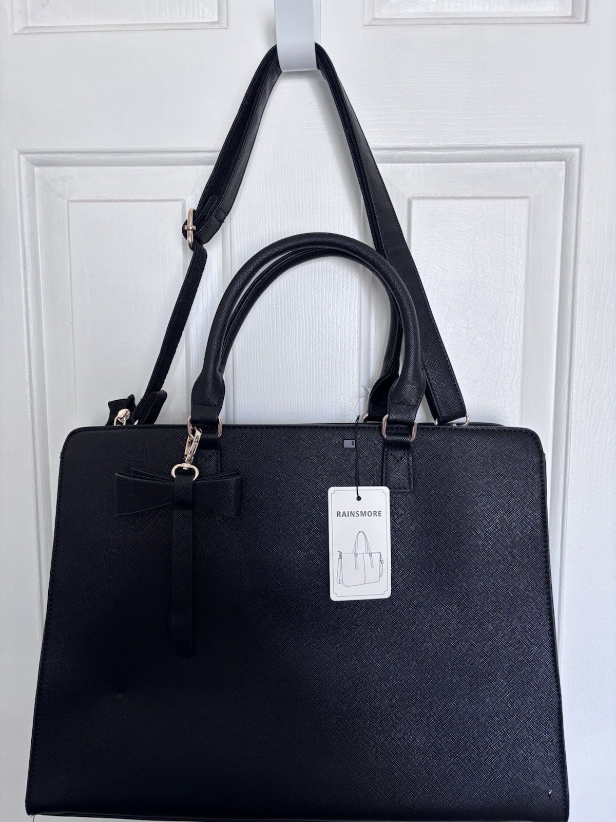 Rainsmore Black Laptop Bag for Women - 15.6 “
