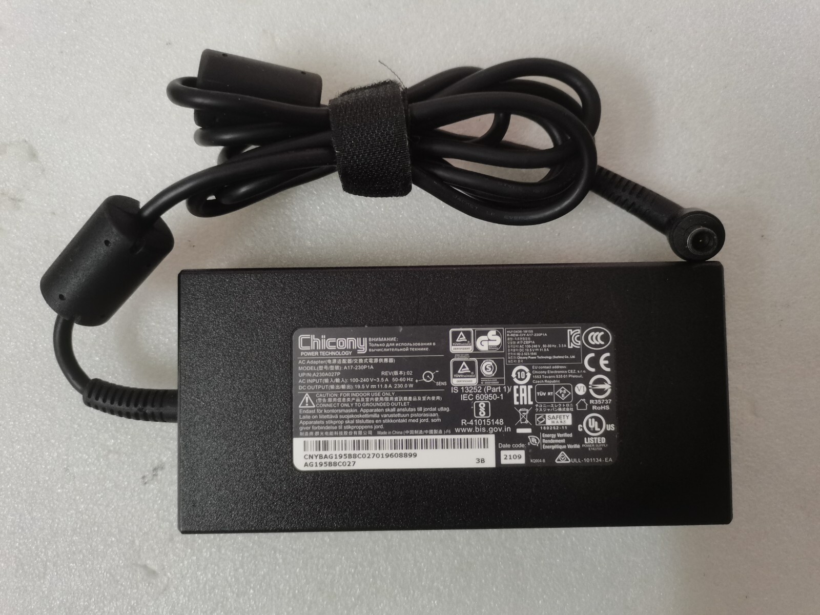 For MSI MS-17E1 GE75 Raider 10SE-008US Chicony 230W A17-230P1A 19.5V 11.8A OEM