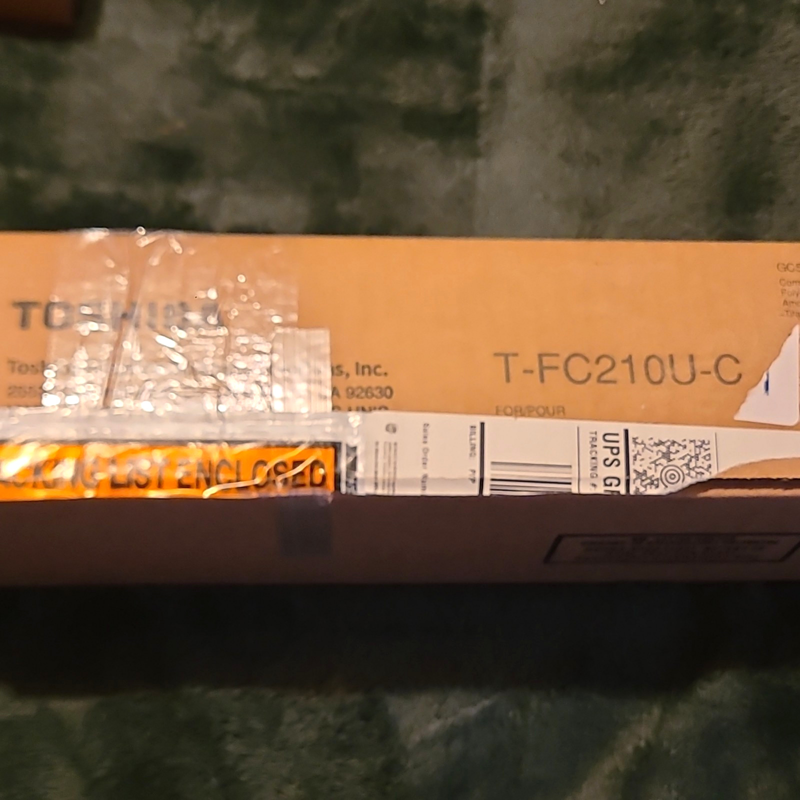 Toshiba T-FC210U-C Genuine/Original OEM Cyan Toner Cartridge For Toshiba