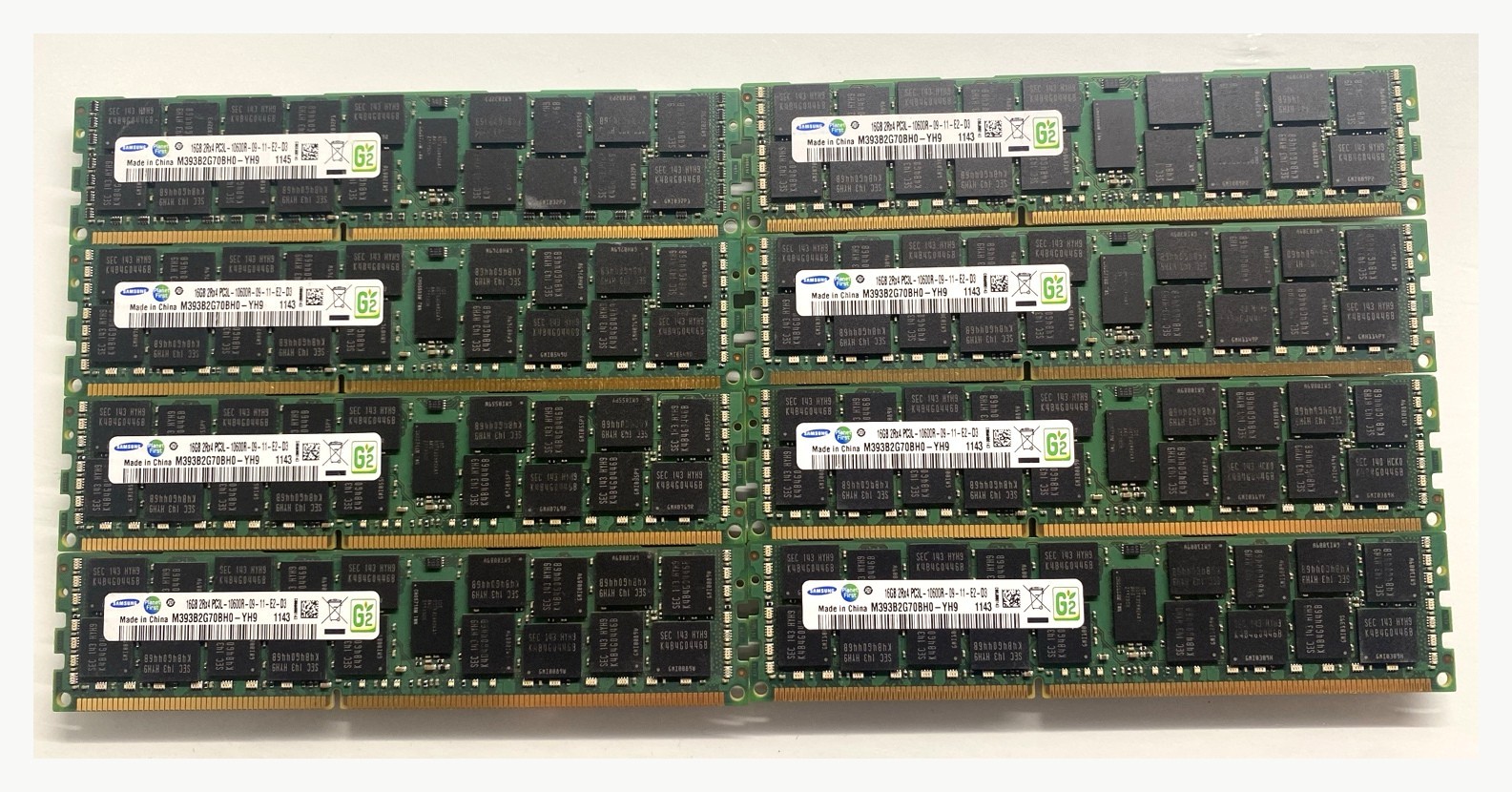 10x Samsung 16GB DDR3 ECC REG RAM PC3L-10600R TESTED M393B2G70BH0-YH9