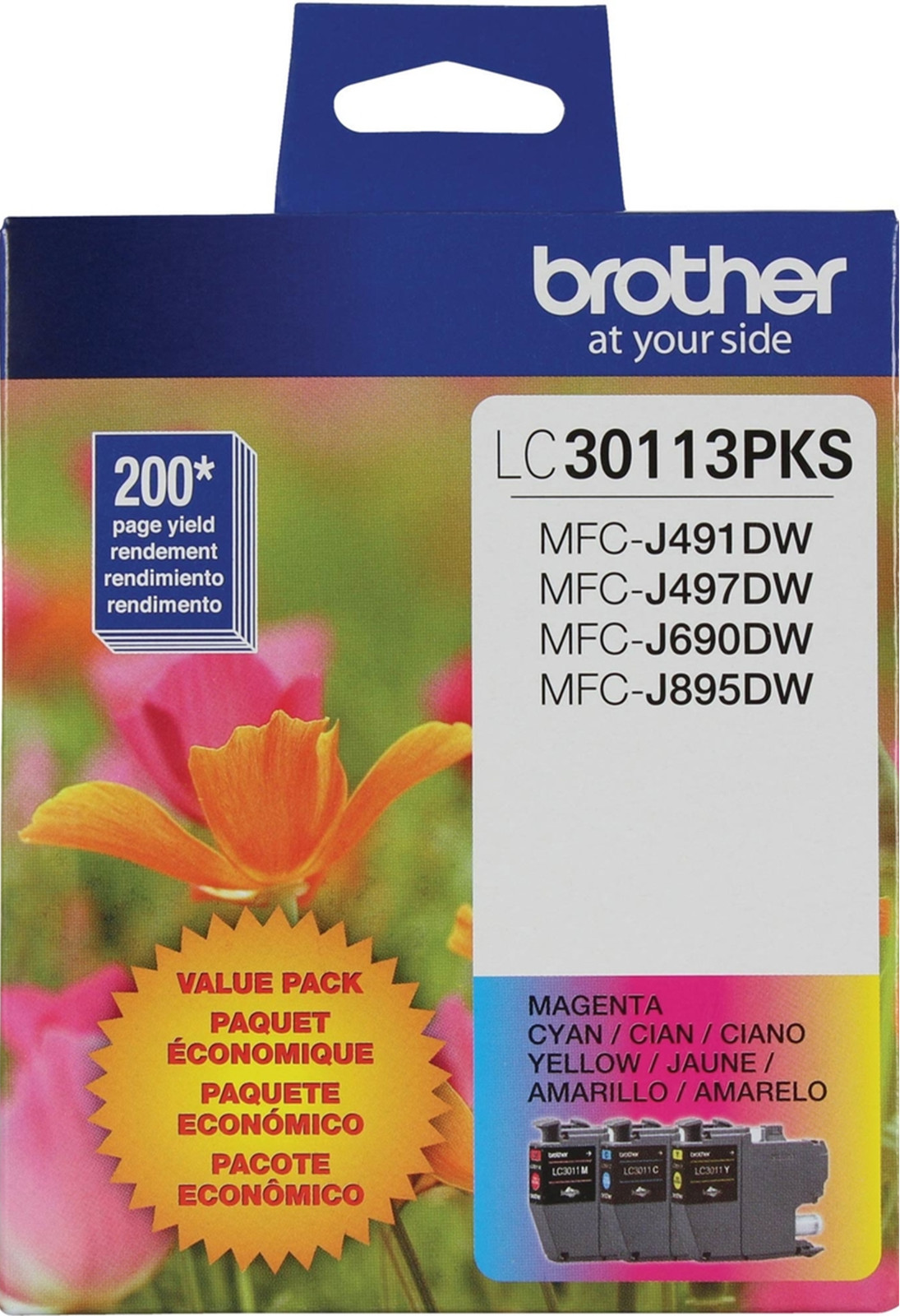 New Genuine Brother LC3011 Cyan Magenta Yellow Ink Cartridges MFC-J491DW