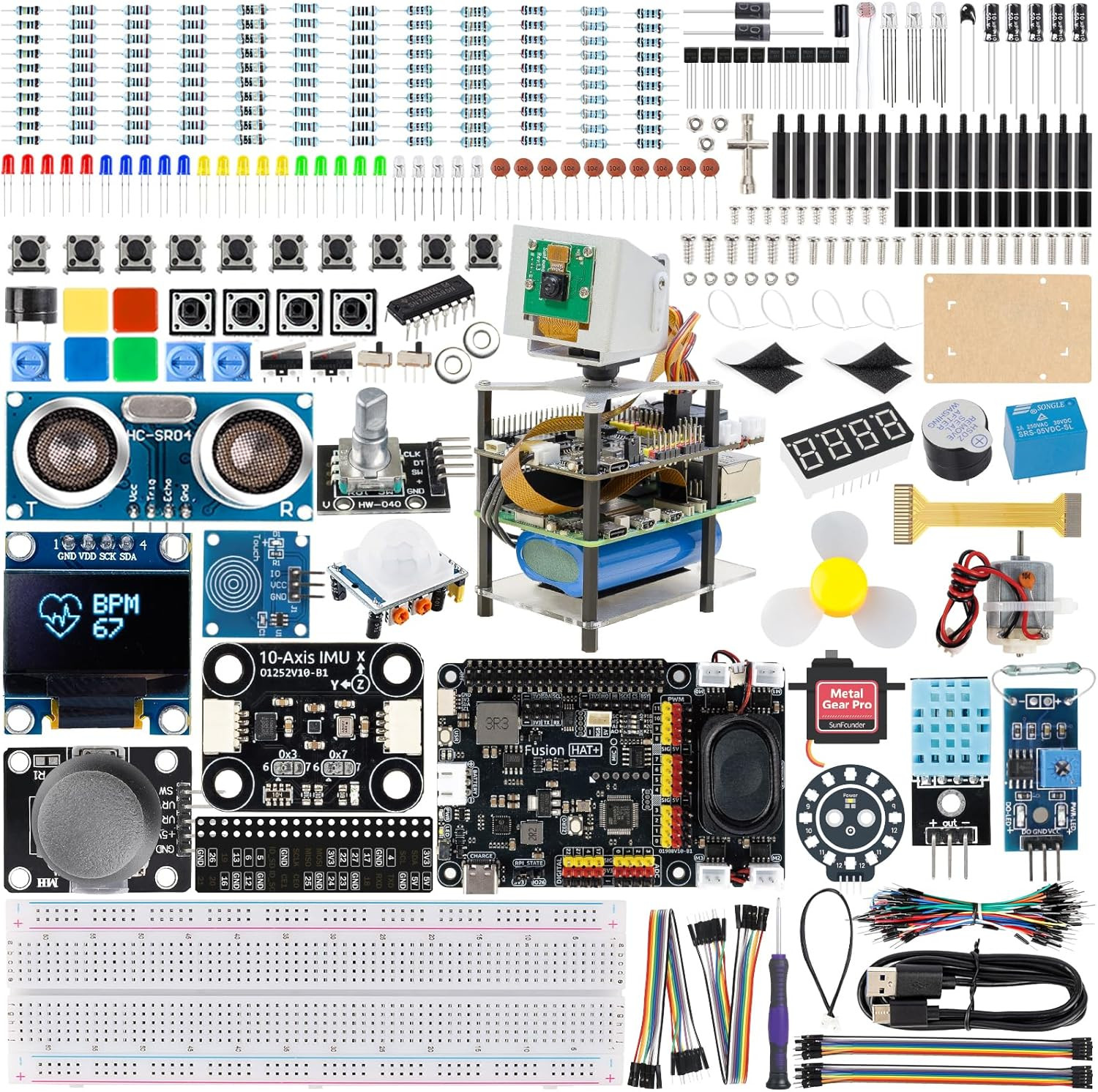 AI Fusion Lab Kit for Raspberry Pi 5/4/3B+/Zero 2W, Multi-Llms Chatgpt/Gemini/Gr